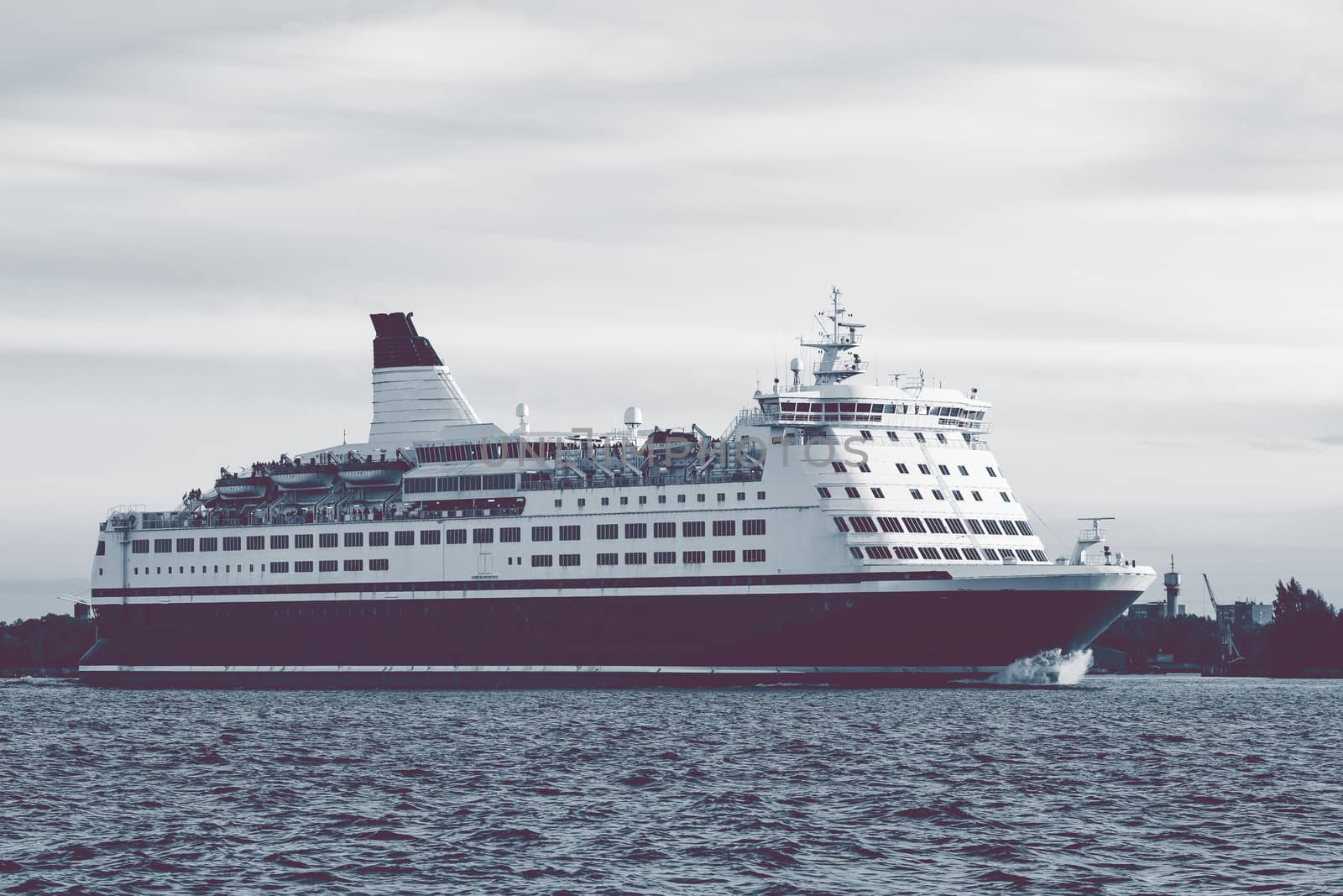 Big cruise liner. Passenger ferry sailing from Riga to Stockholm