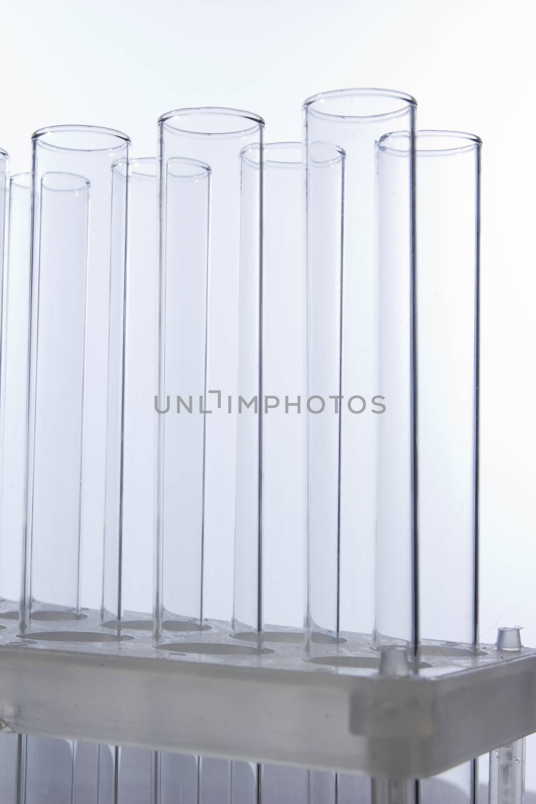 Empty test tubes for analysis in the laboratory