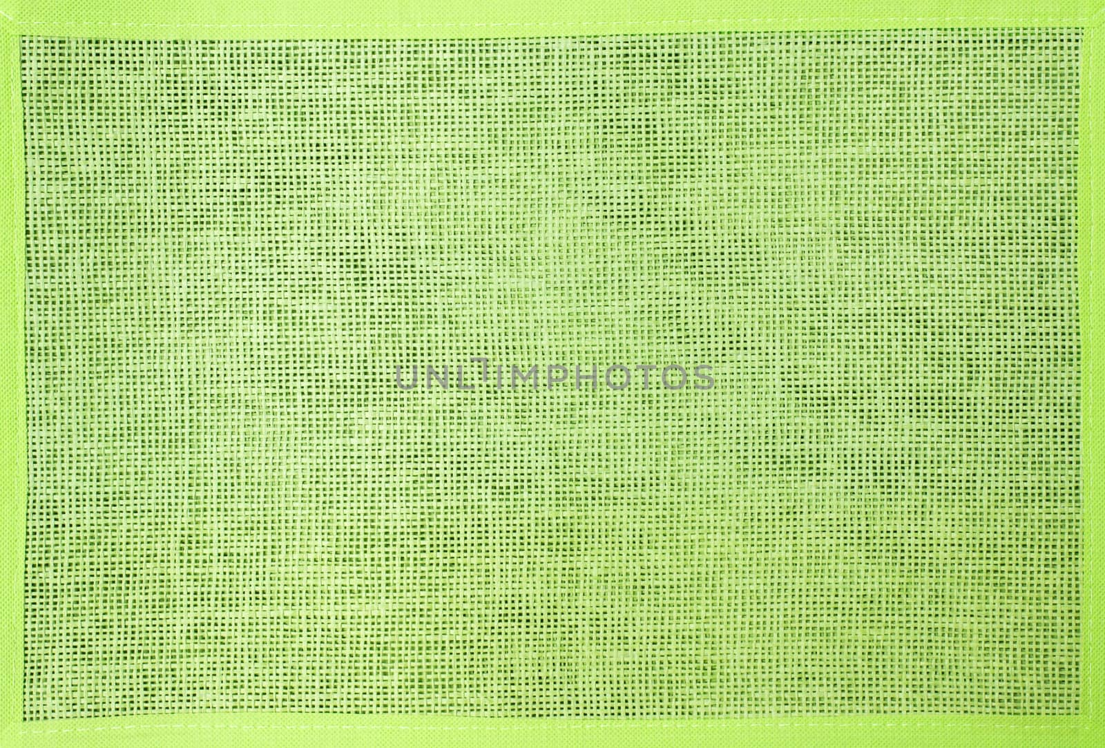 Green place mat, close up
