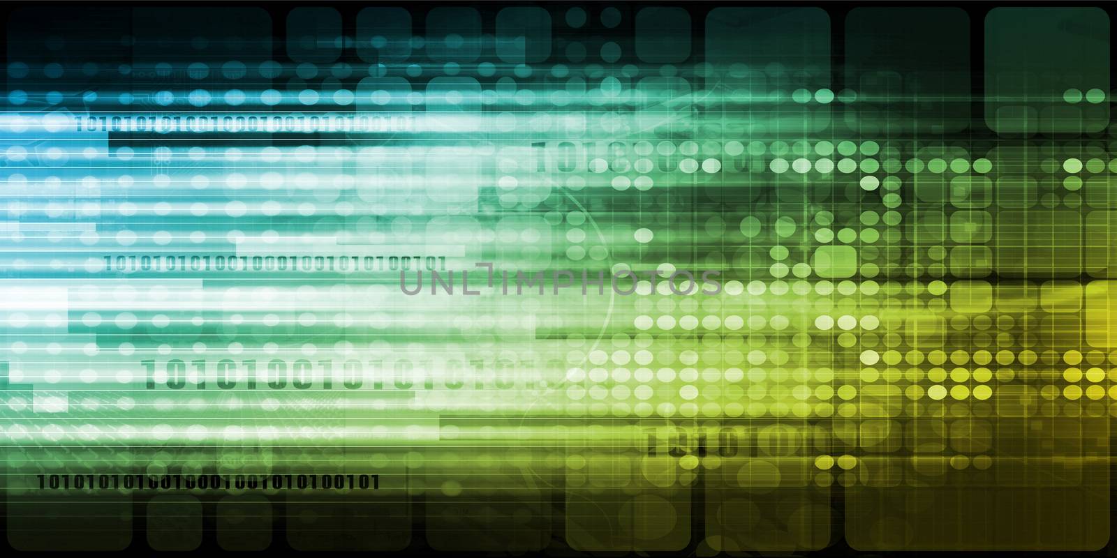Virtual Technology with Data Network Stream Art