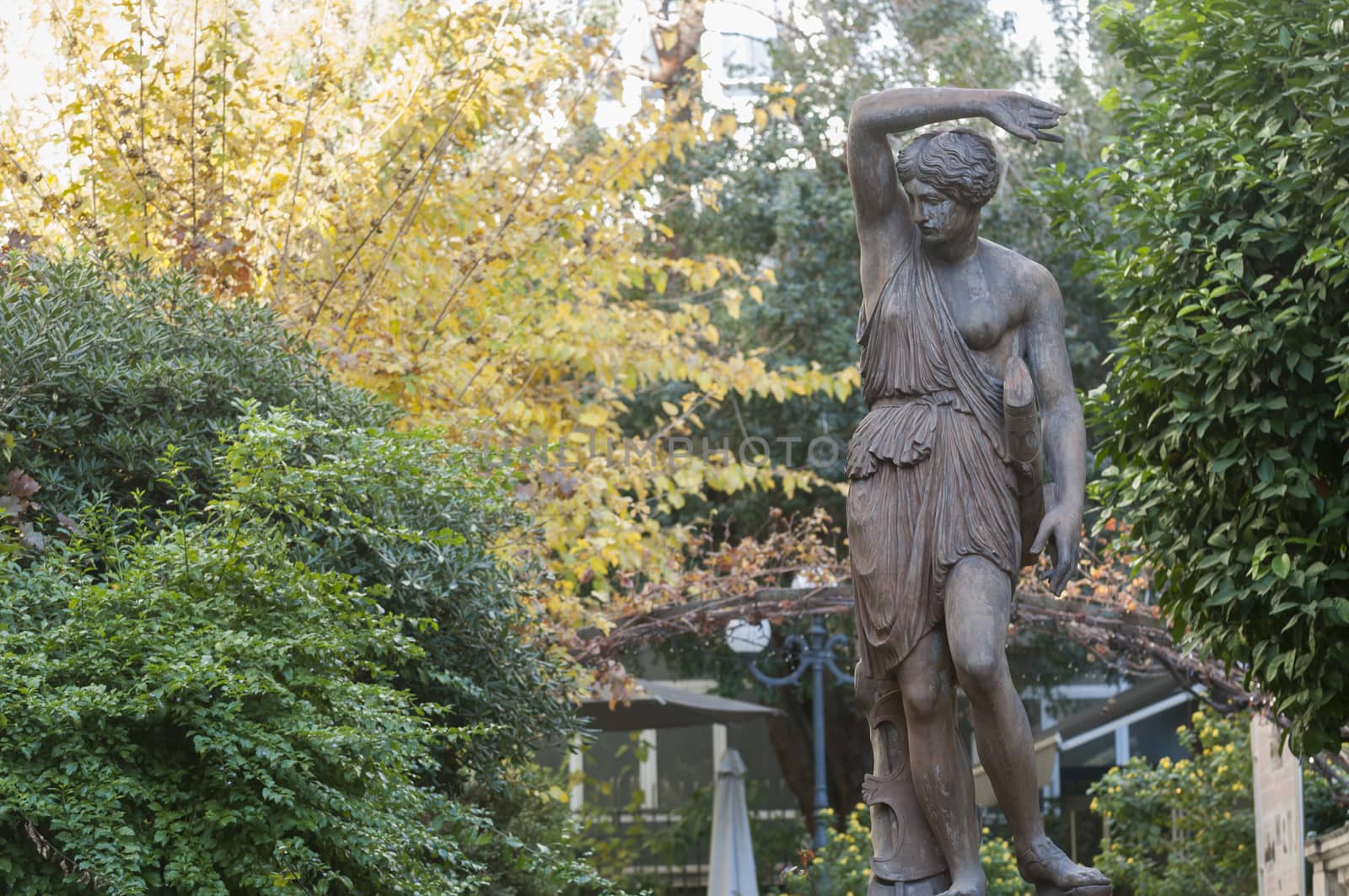 amazon bronze statue in athens, greece