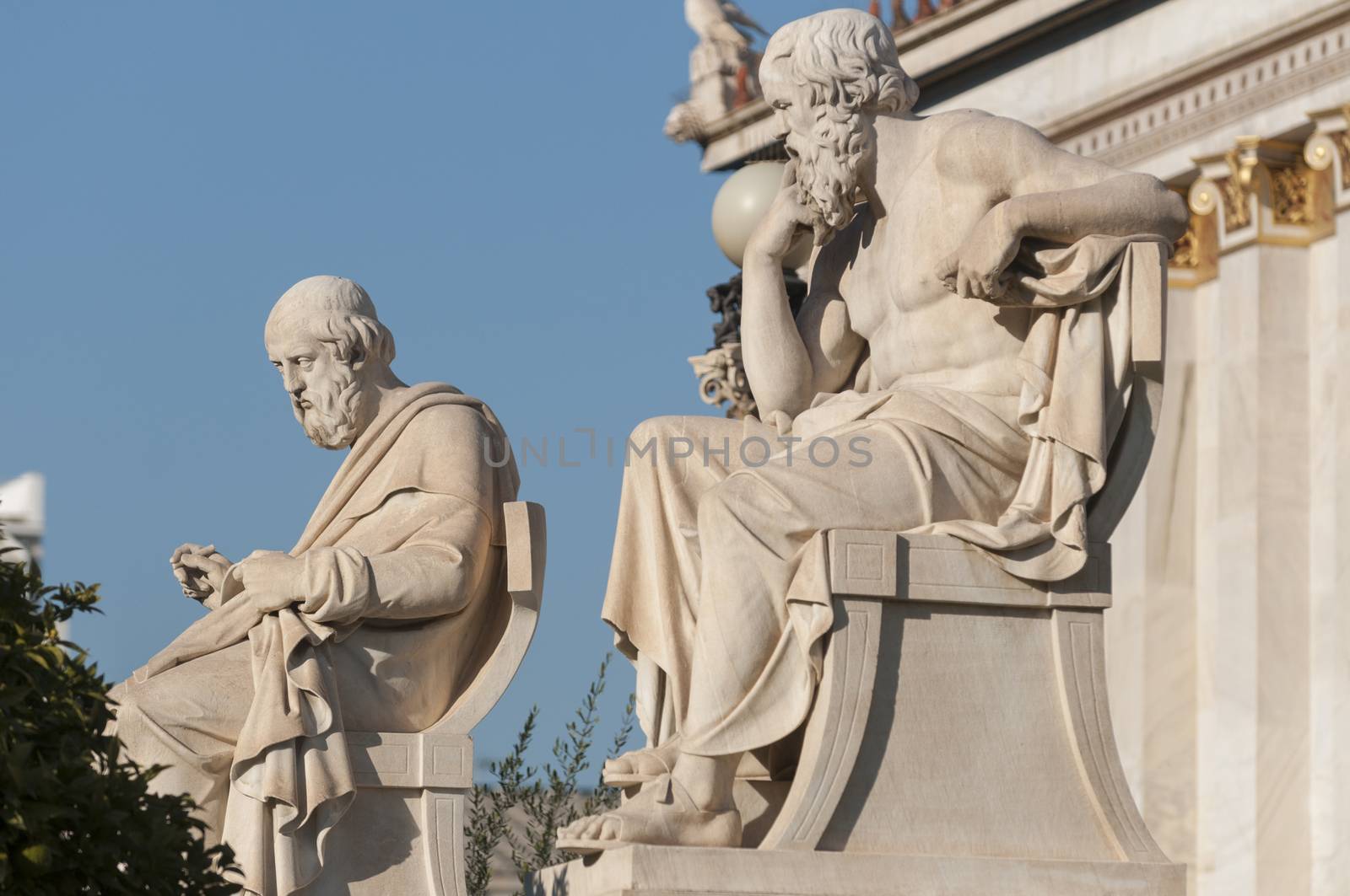 Socrates and Plato statues by vangelis