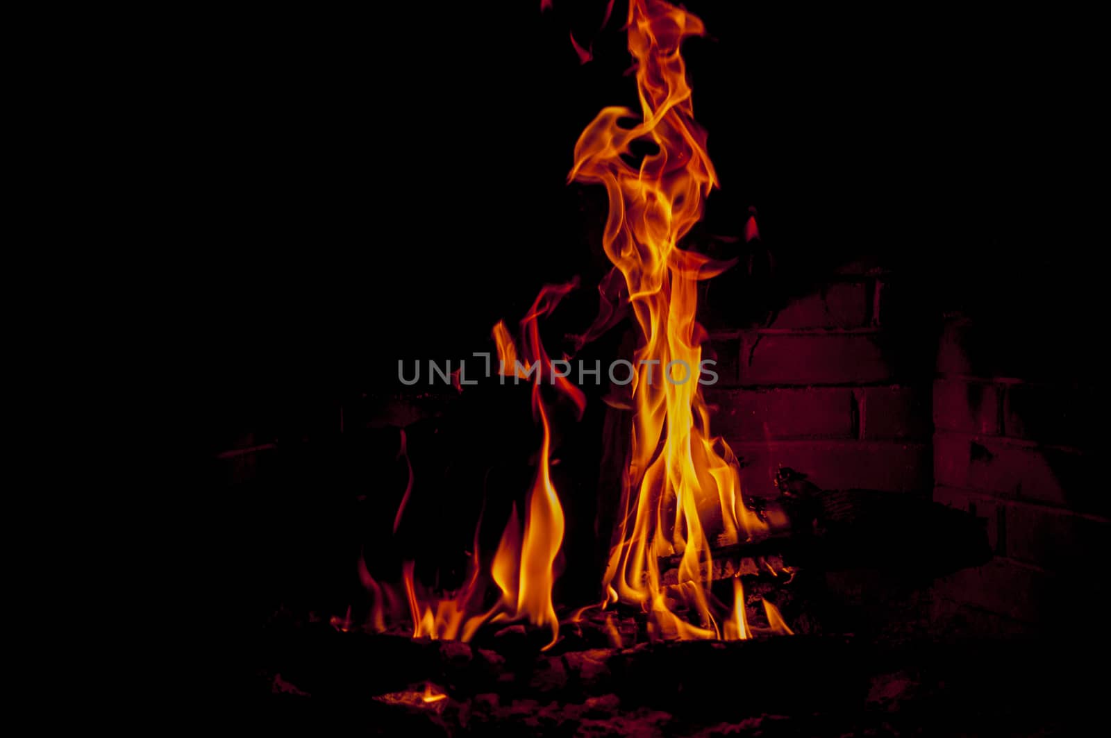 flames in fireplace by vangelis