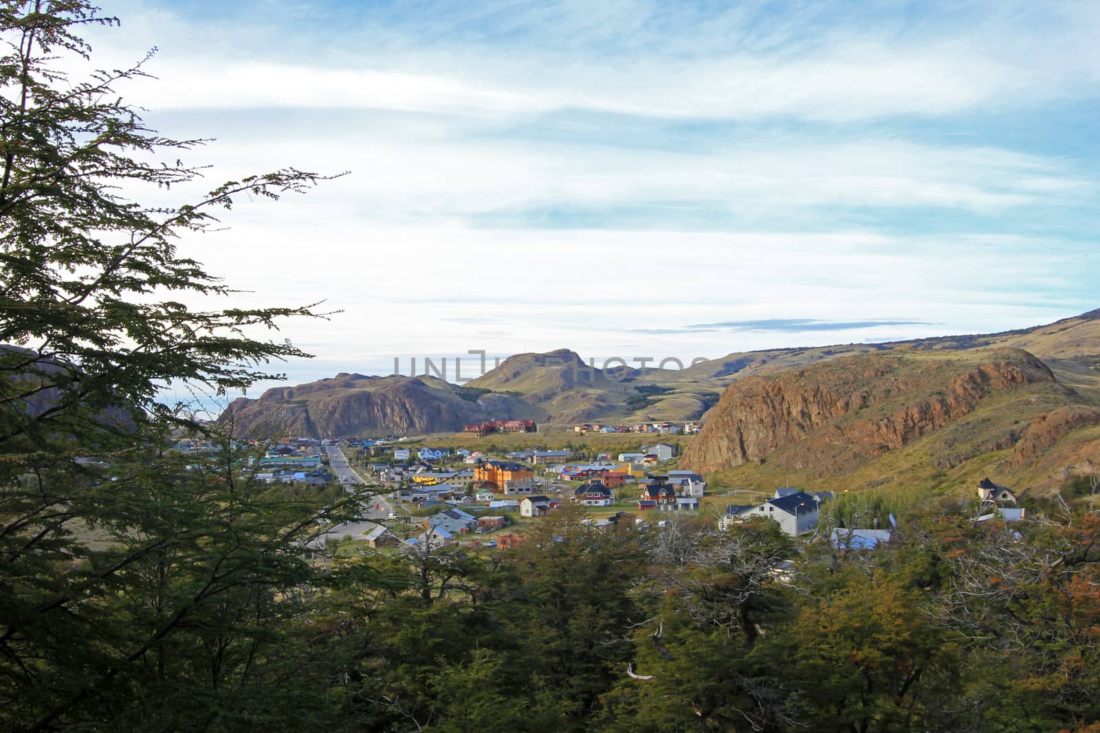 Panoramic view of El Chalten, Patagonia, Argentina