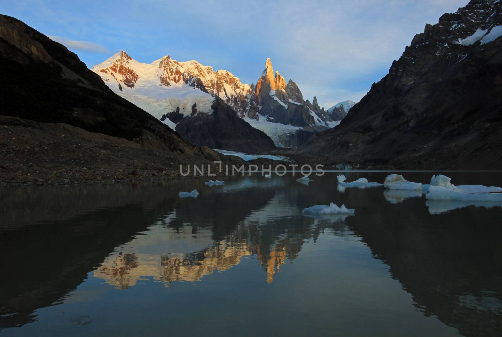 Reflection of Cerro Torre in Laguna Torre, Patagonia, Argentina by cicloco