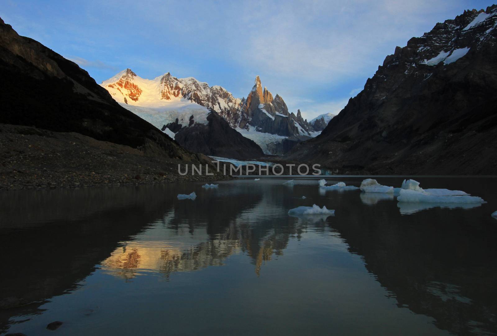 Reflection of Cerro Torre in Laguna Torre, Patagonia, Argentina by cicloco