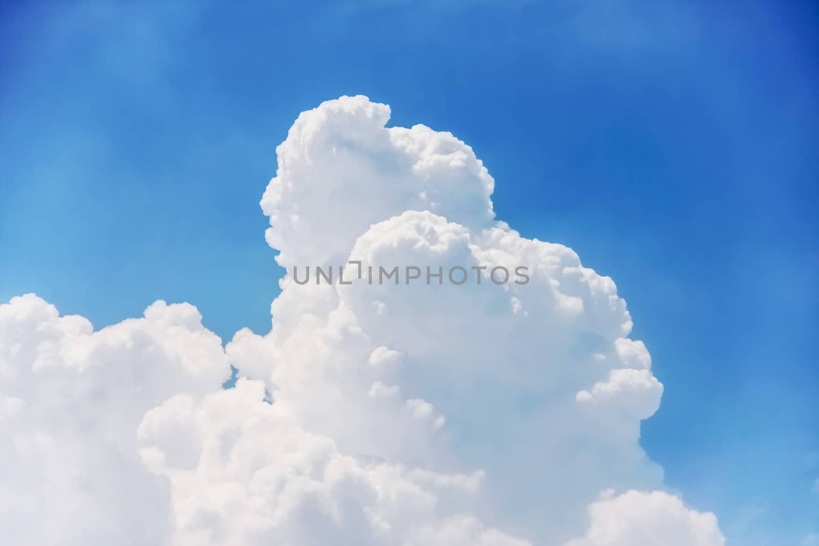 beautiful white clouds and blue sky on bright day