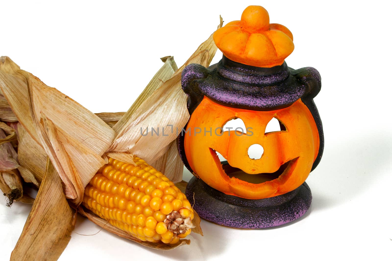 Happy Halloween pumpkin lantern with scary face