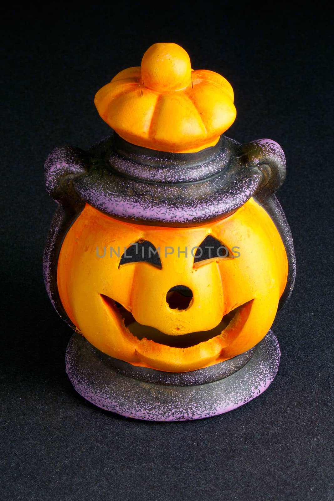 Halloween Lantern on Black Background by Kartouchken