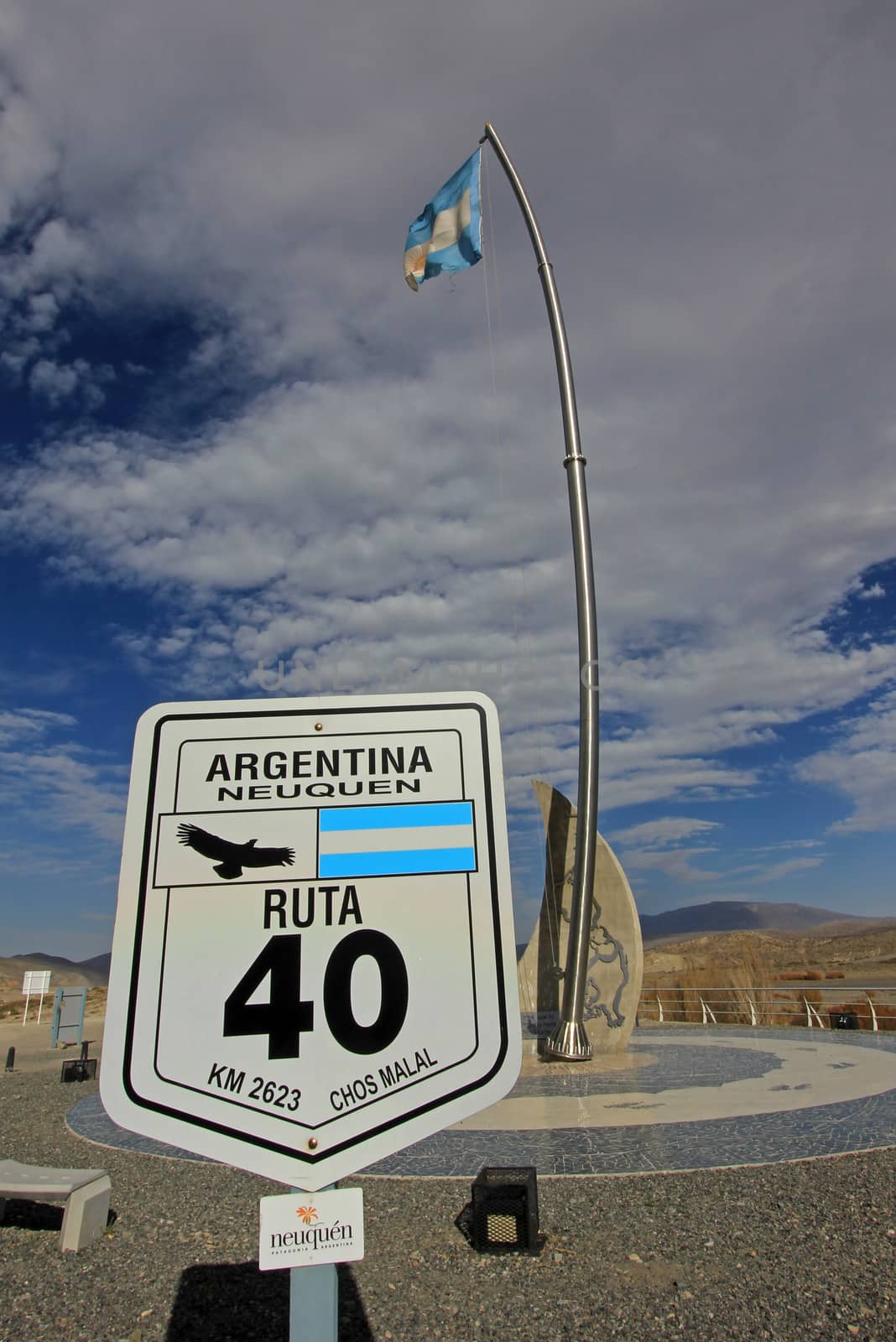 Road sign in the middle of ruta route 40, Argentina by cicloco