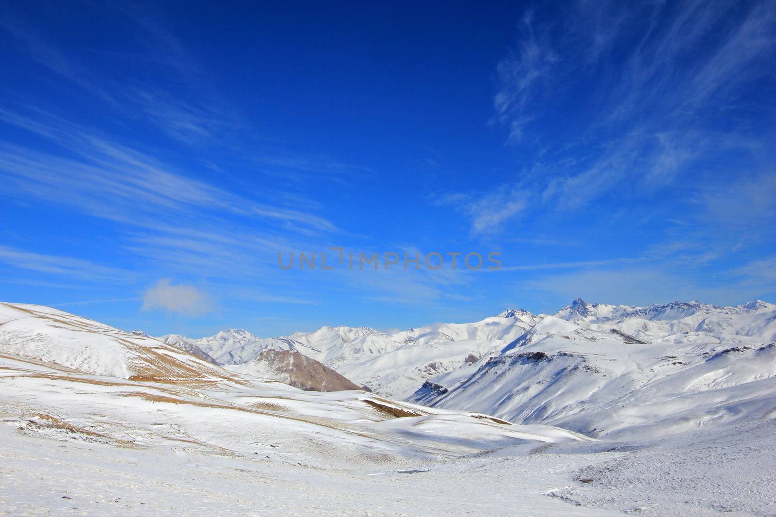 Valle Hermoso, the beautiful valley with the ski resort close, Las Lenas, Argentina