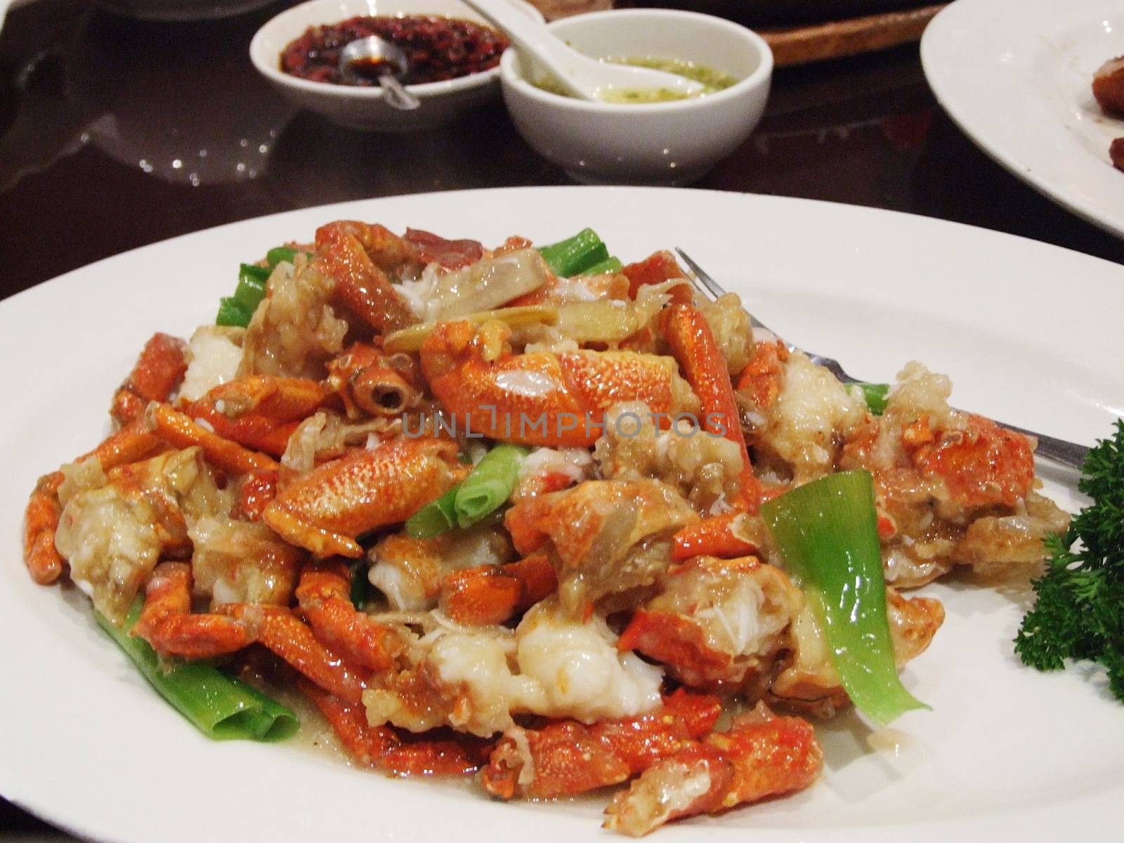 Food and drink concept : Chinese food lobster dish