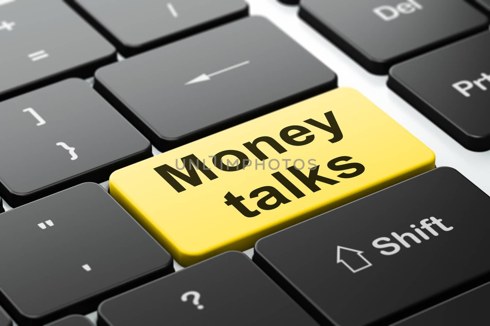 Business concept: Money Talks on computer keyboard background by maxkabakov