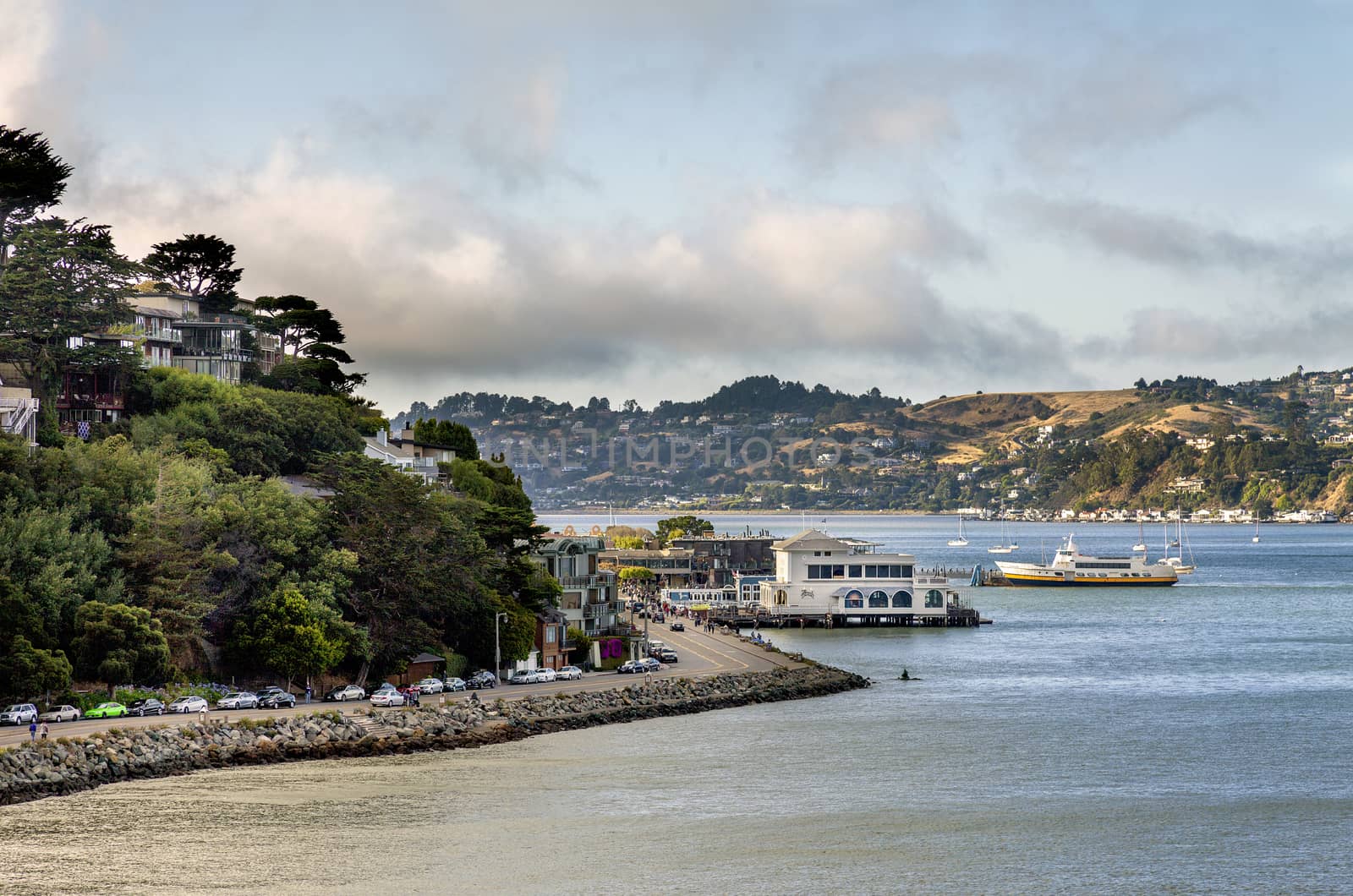 Sausalito, California - Taken from the hillside looking down at the downtown area. Sausalito is located on the other side of the Golden Gate Bridge. A few minutes North of San Francisco.