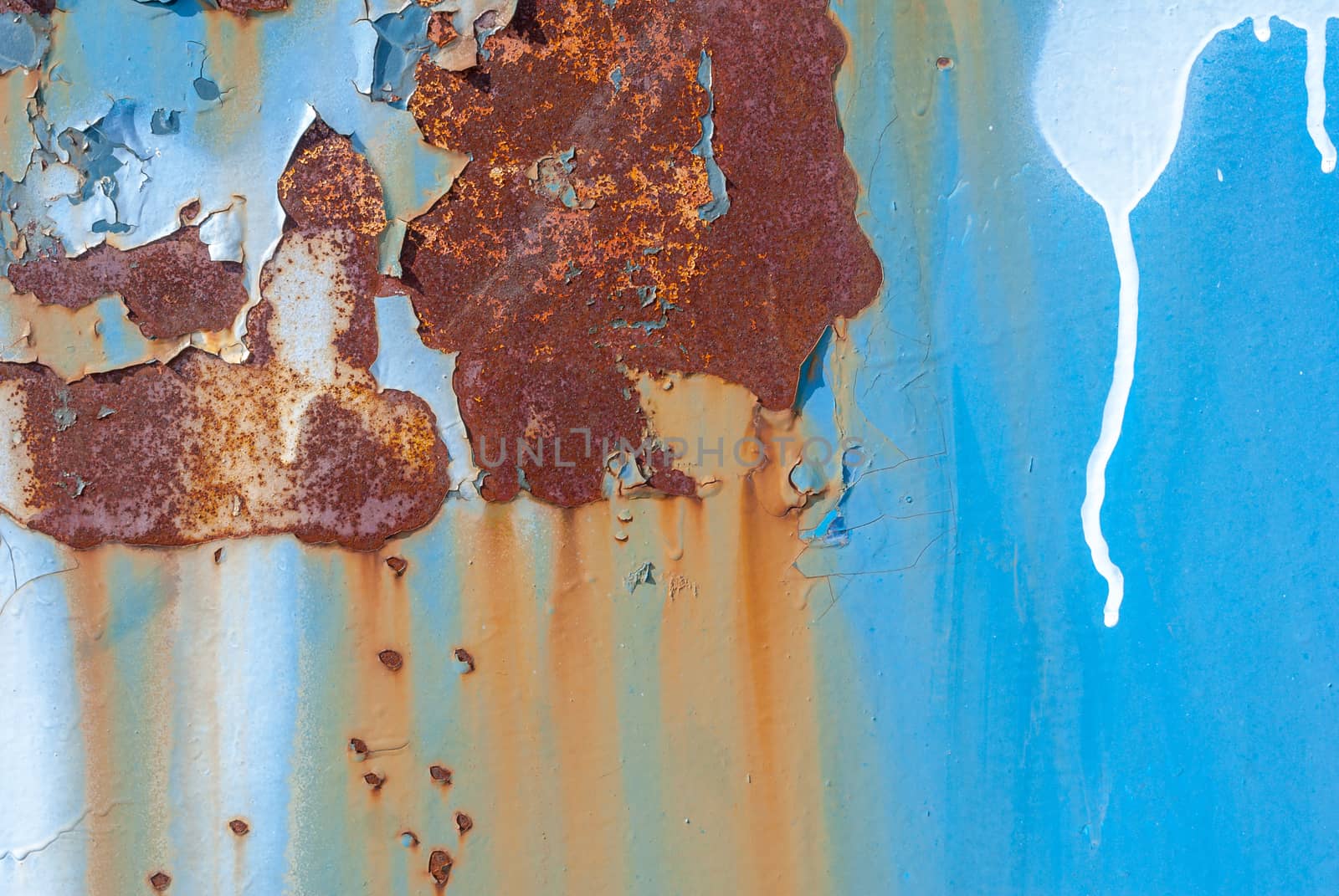 surface of rusty iron with remnants of old paint, chipped paint, texture background by uvisni