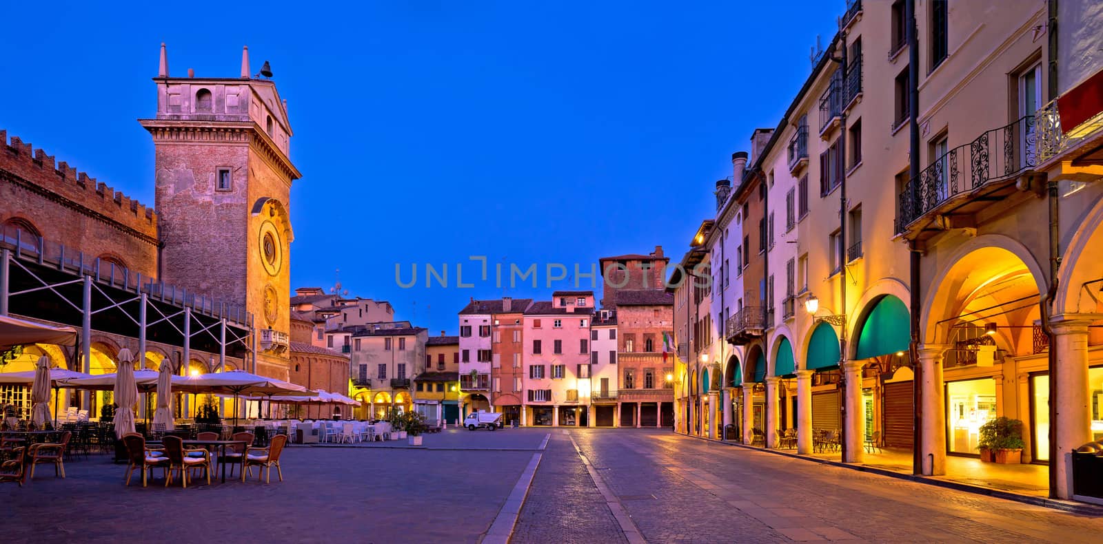 Mantova city Piazza delle Erbe evening view panorama by xbrchx
