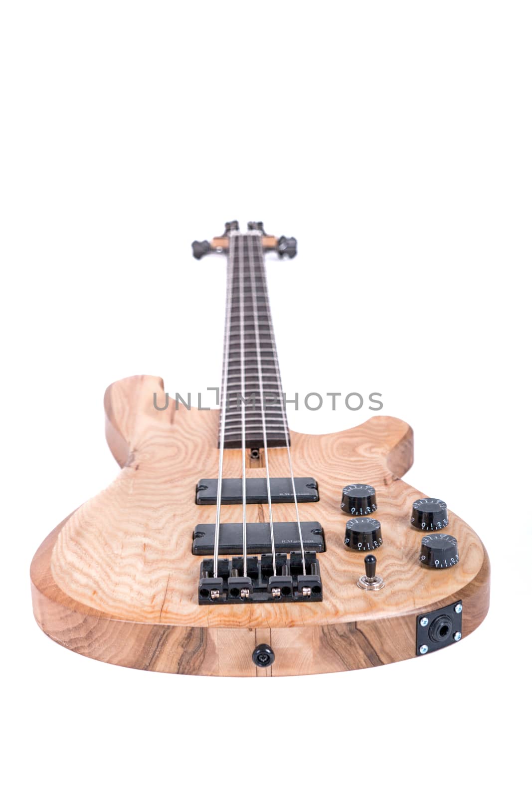 Bass guitar isolated on a white background