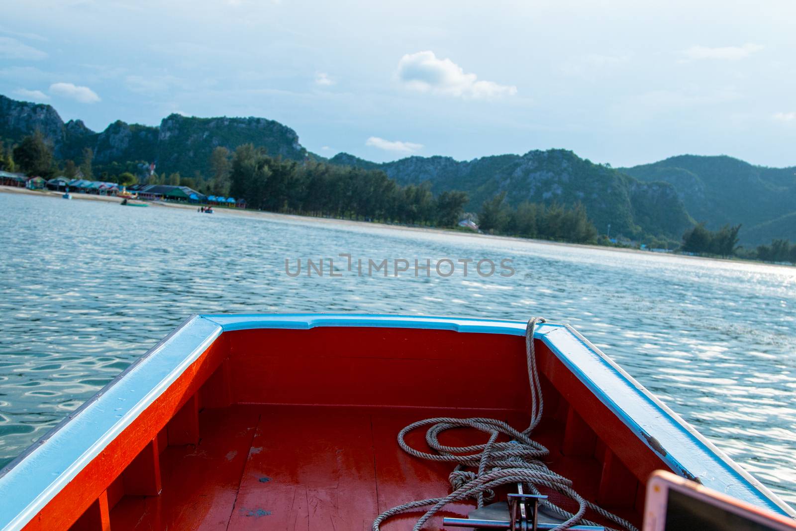 Thai fishing boat used as a vehicle for finding fish in the sea