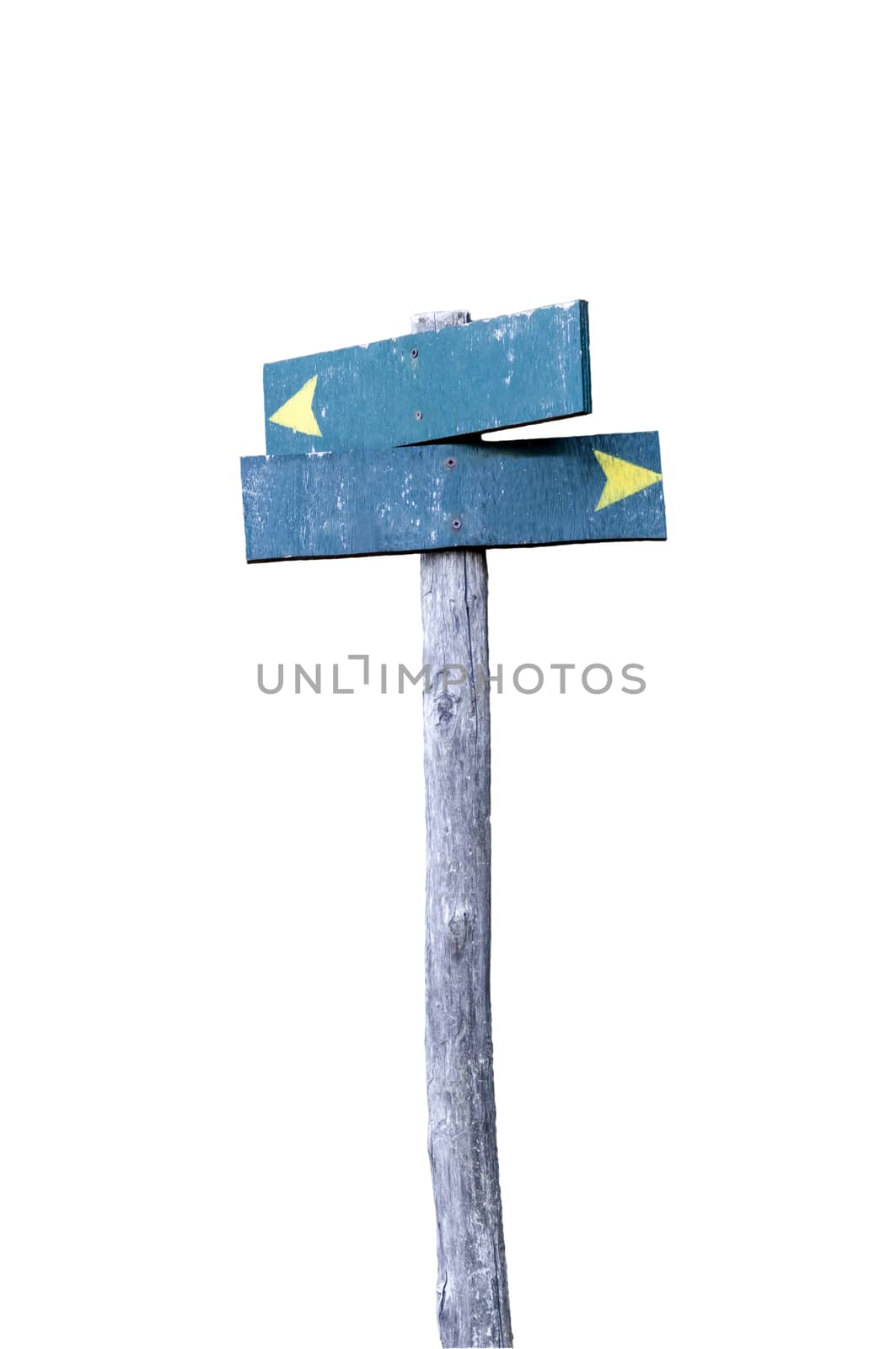 two direction wooden sign, isolated by vangelis
