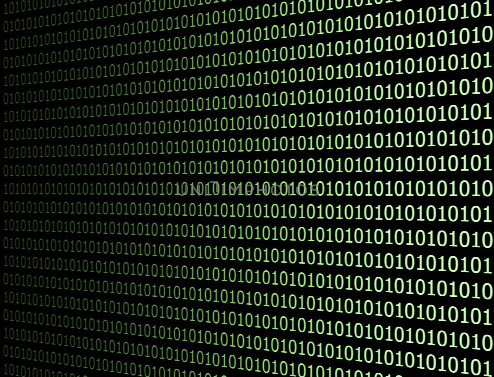 Green pattern of binary computer code background