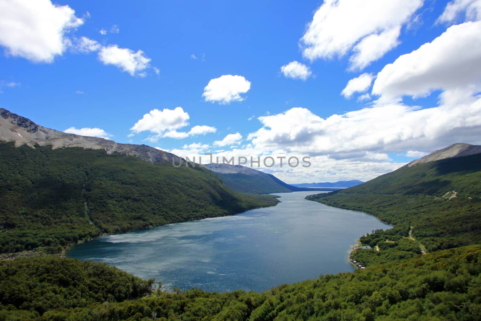 Lago Fagnano, also called Kami, view from Garibaldi Pass, Tierra Del Fuego, Argentina