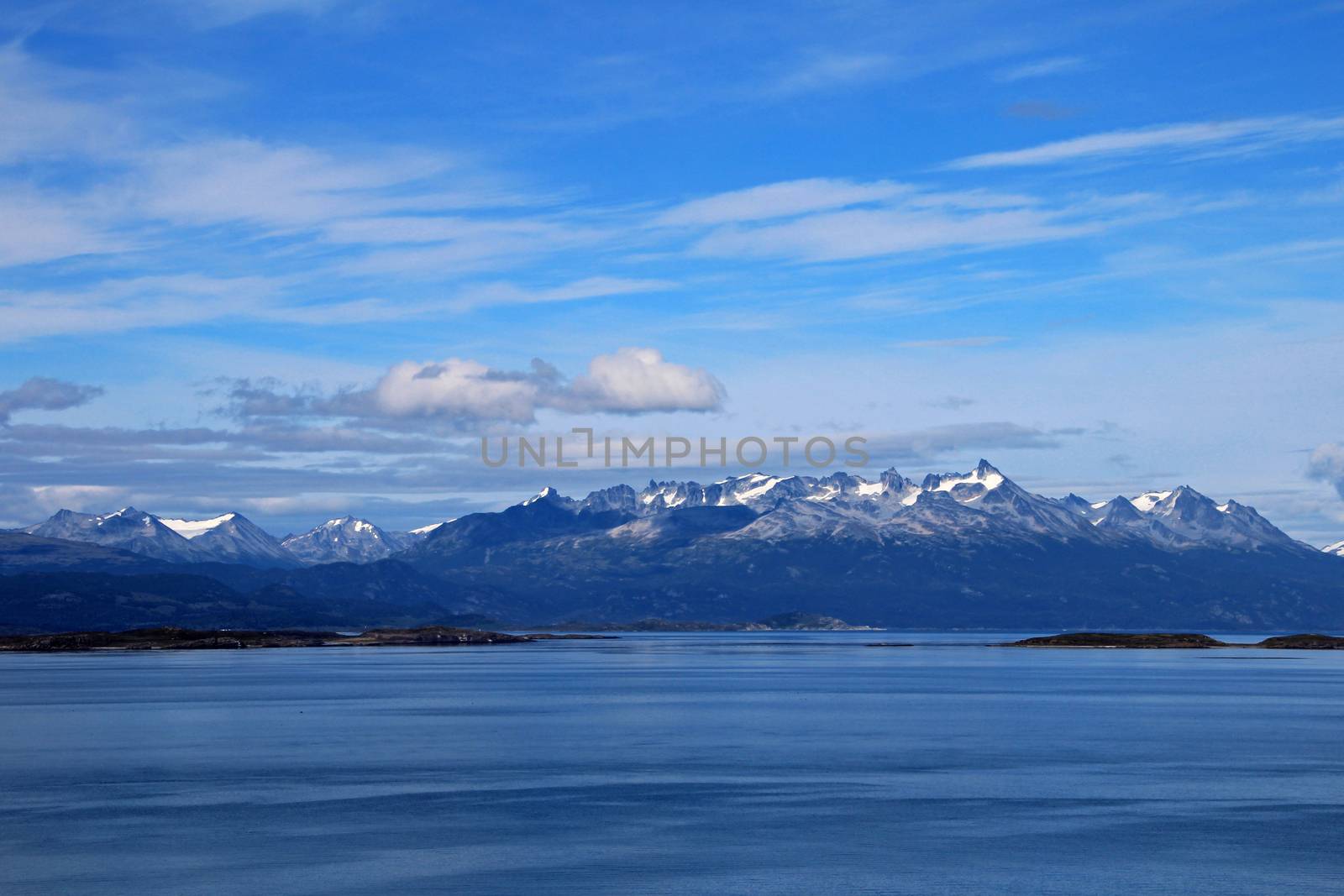 Mountains behind the beagle channel, Ushuaia, Argentina by cicloco