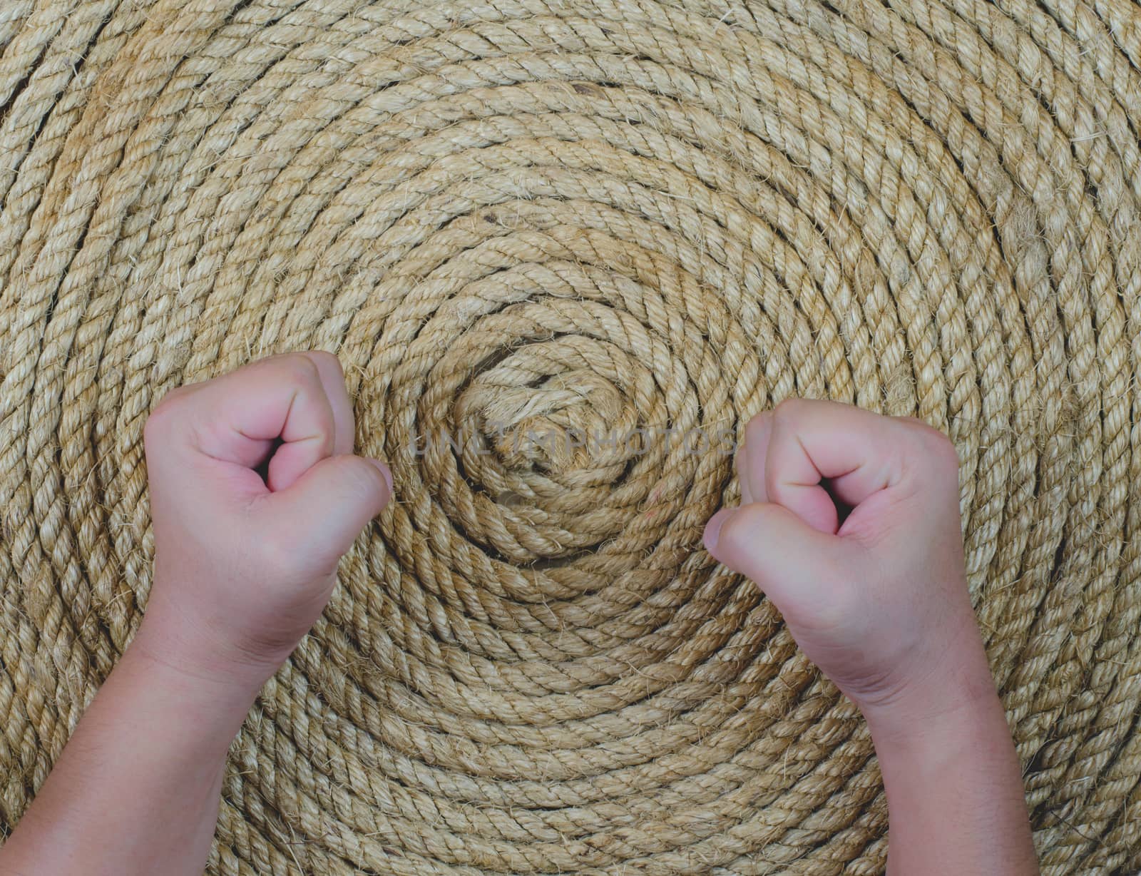 handful hemp rope circle texture