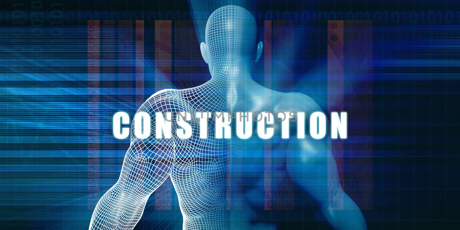 Construction as a Futuristic Concept Abstract Background