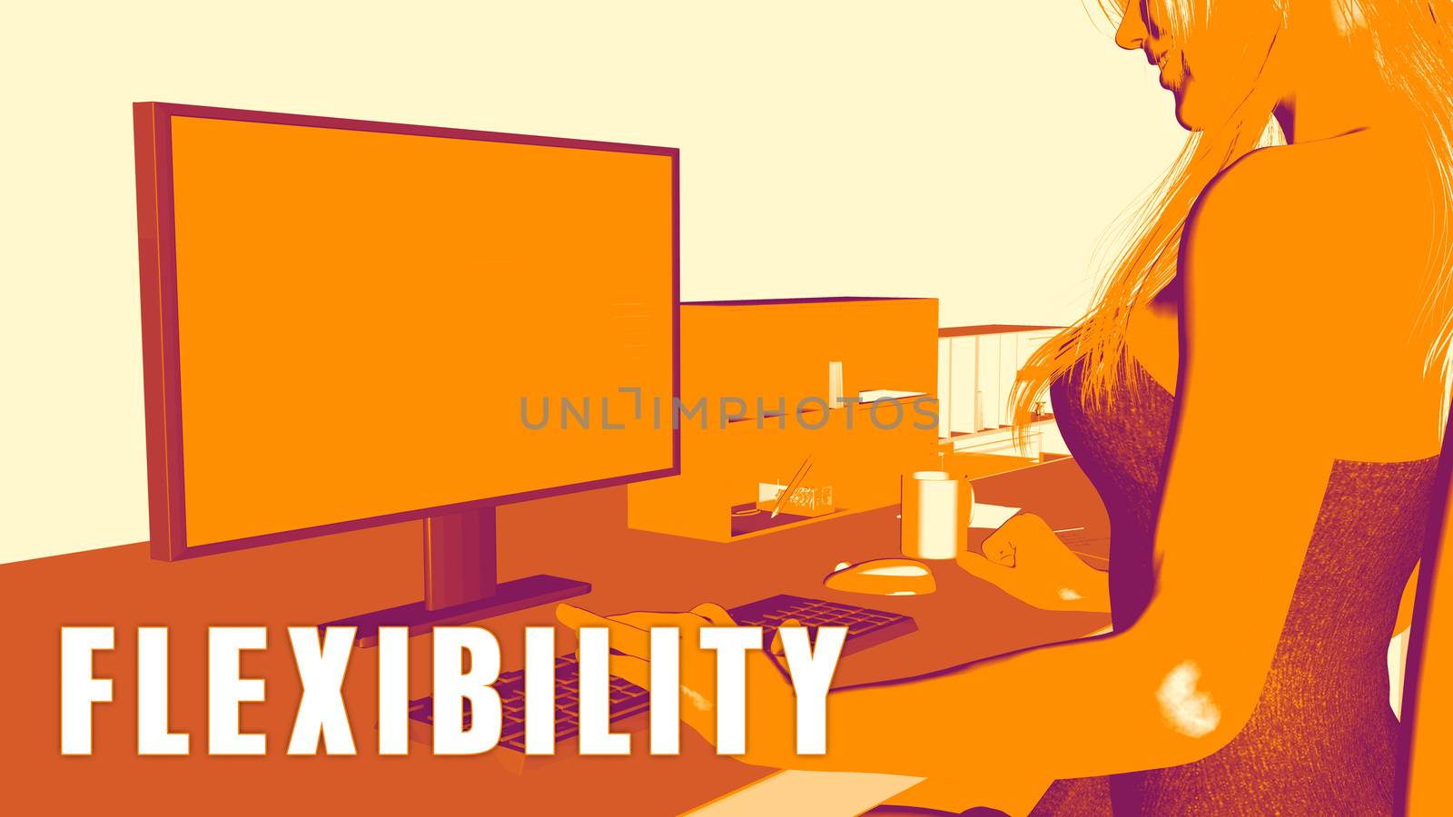  Flexibility Concept Course with Woman Looking at Computer