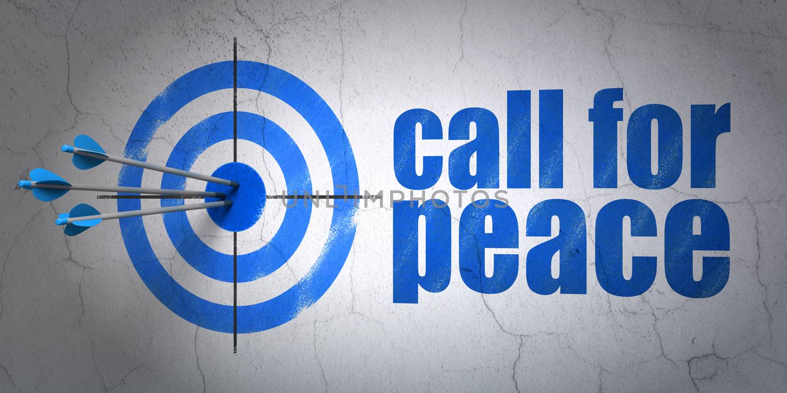 Politics concept: target and Call For Peace on wall background by maxkabakov