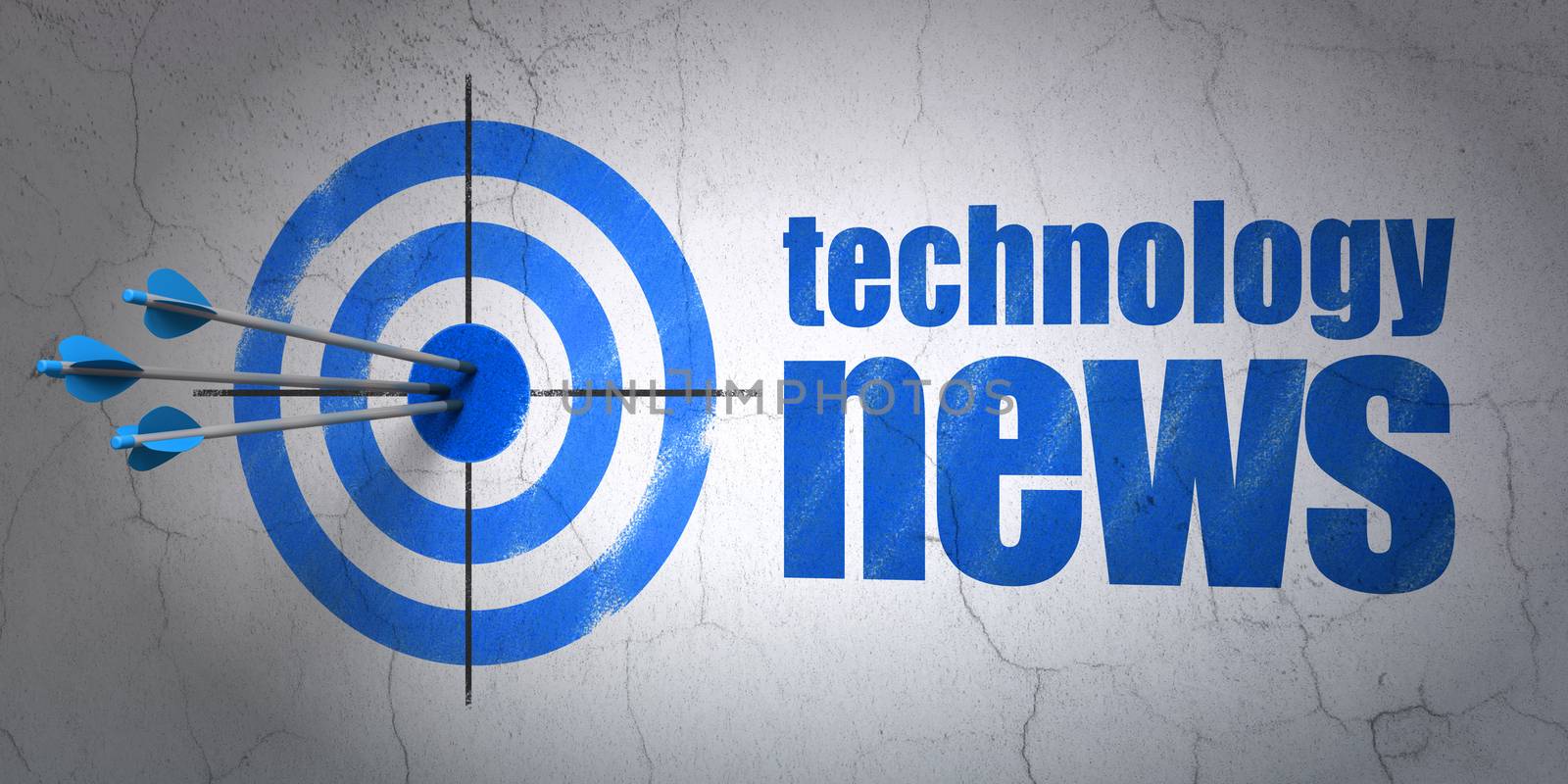News concept: target and Technology News on wall background by maxkabakov