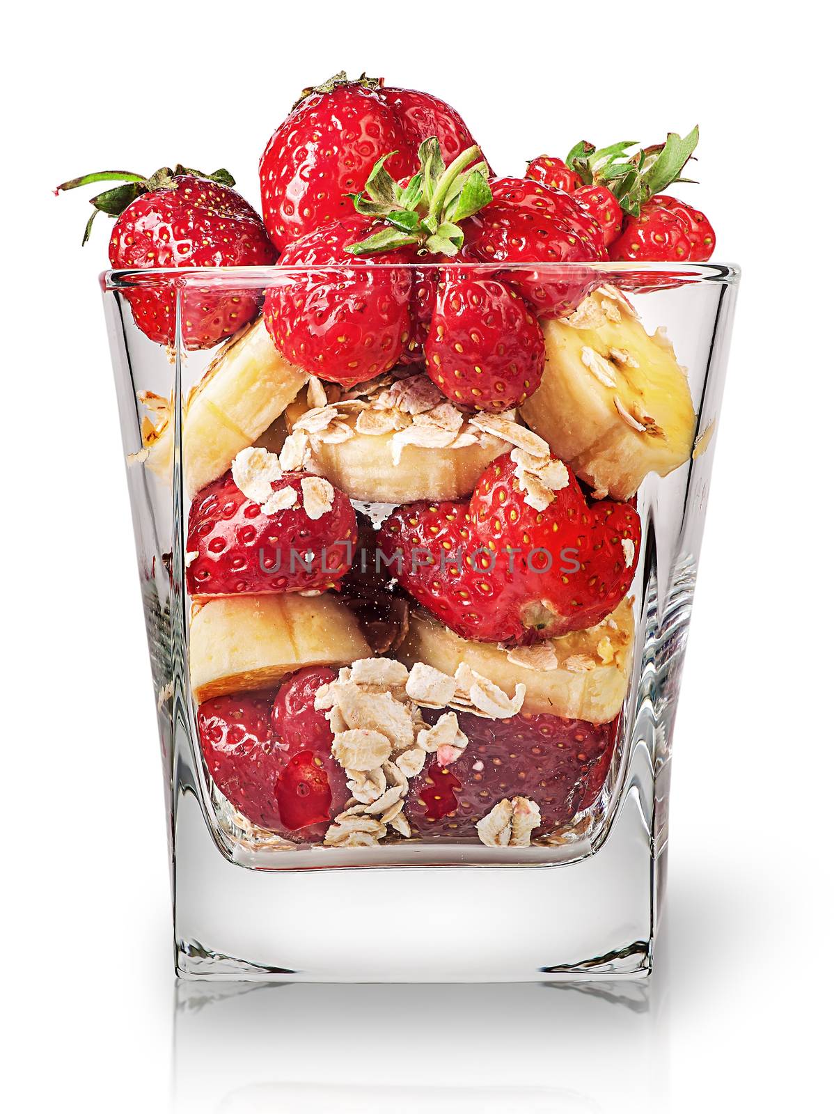 Strawberry and banana in glass by Cipariss