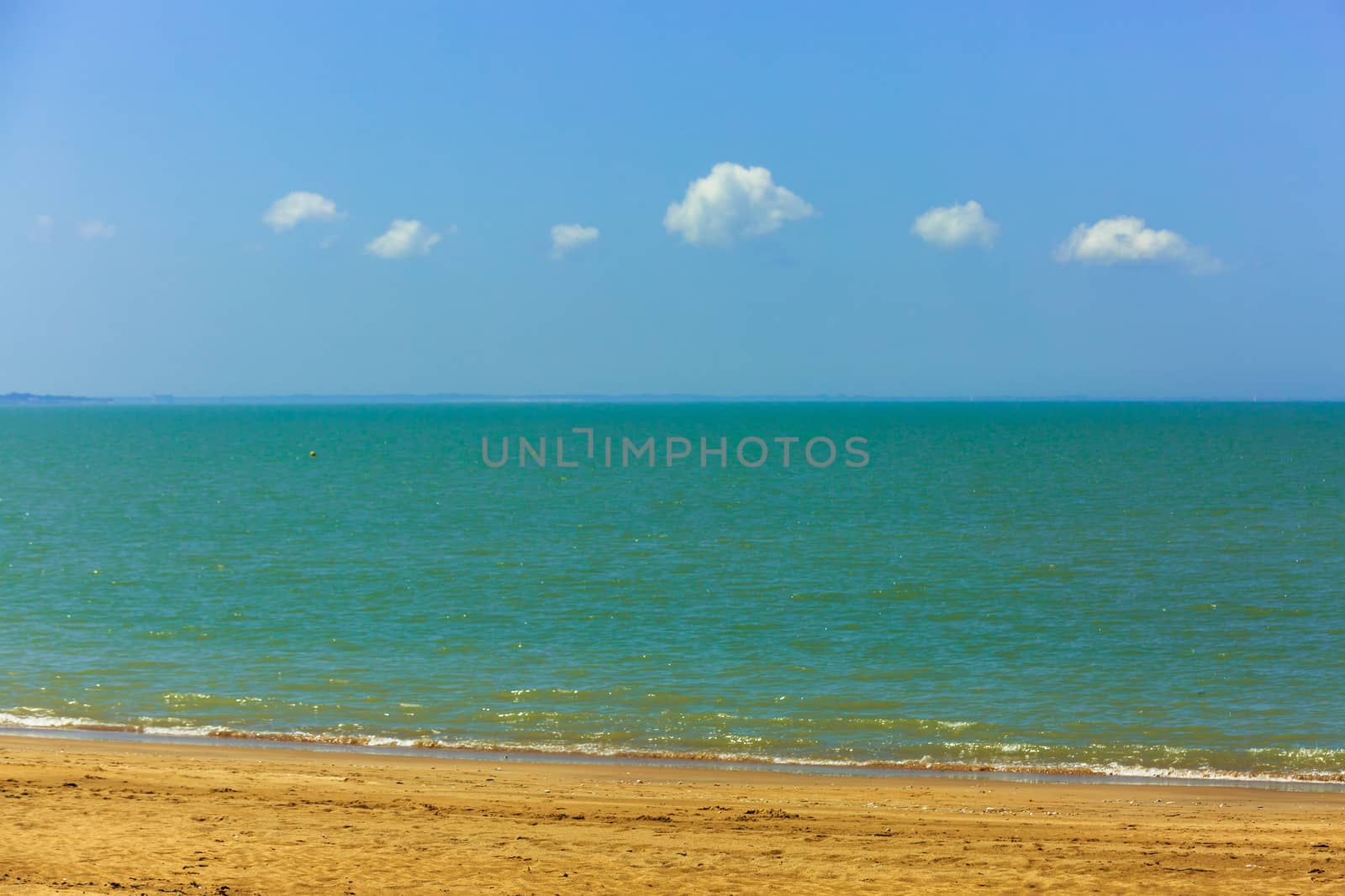 Nature background, clear water and blue cloudy sky. by pixinoo