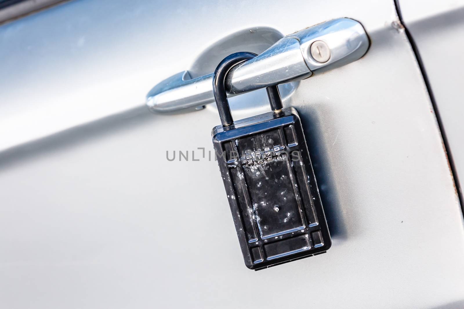 car door with padlock icon for theft protection, security, prote by pixinoo
