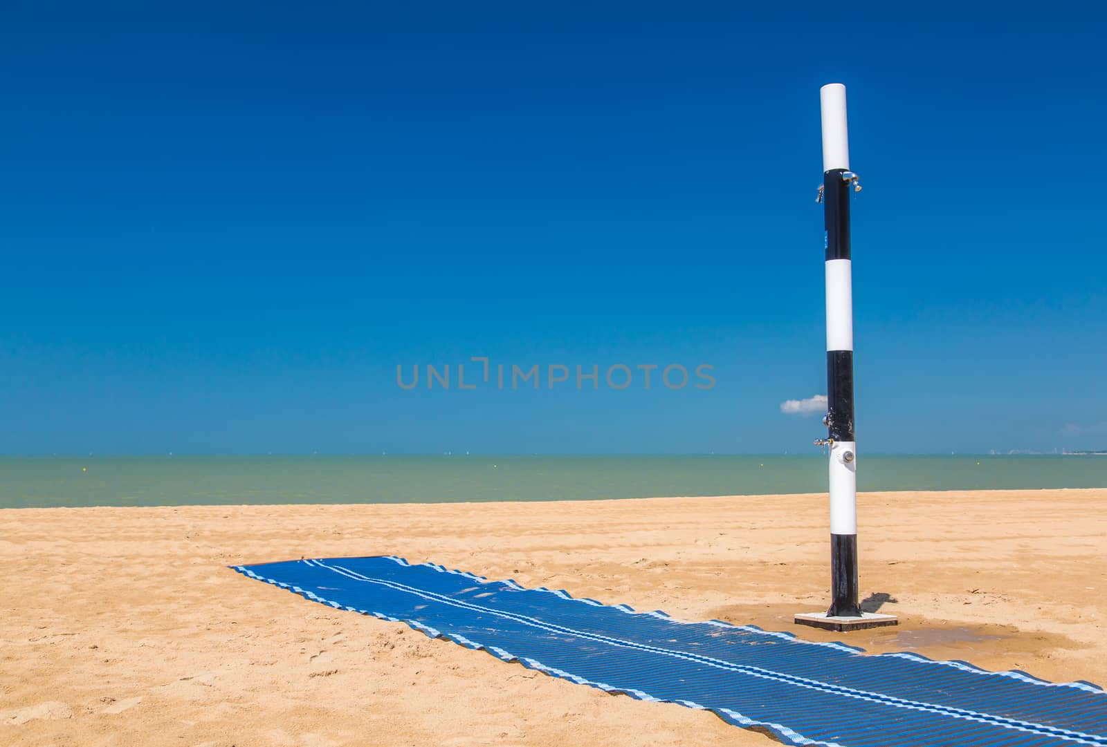 Modern public shower on the beach