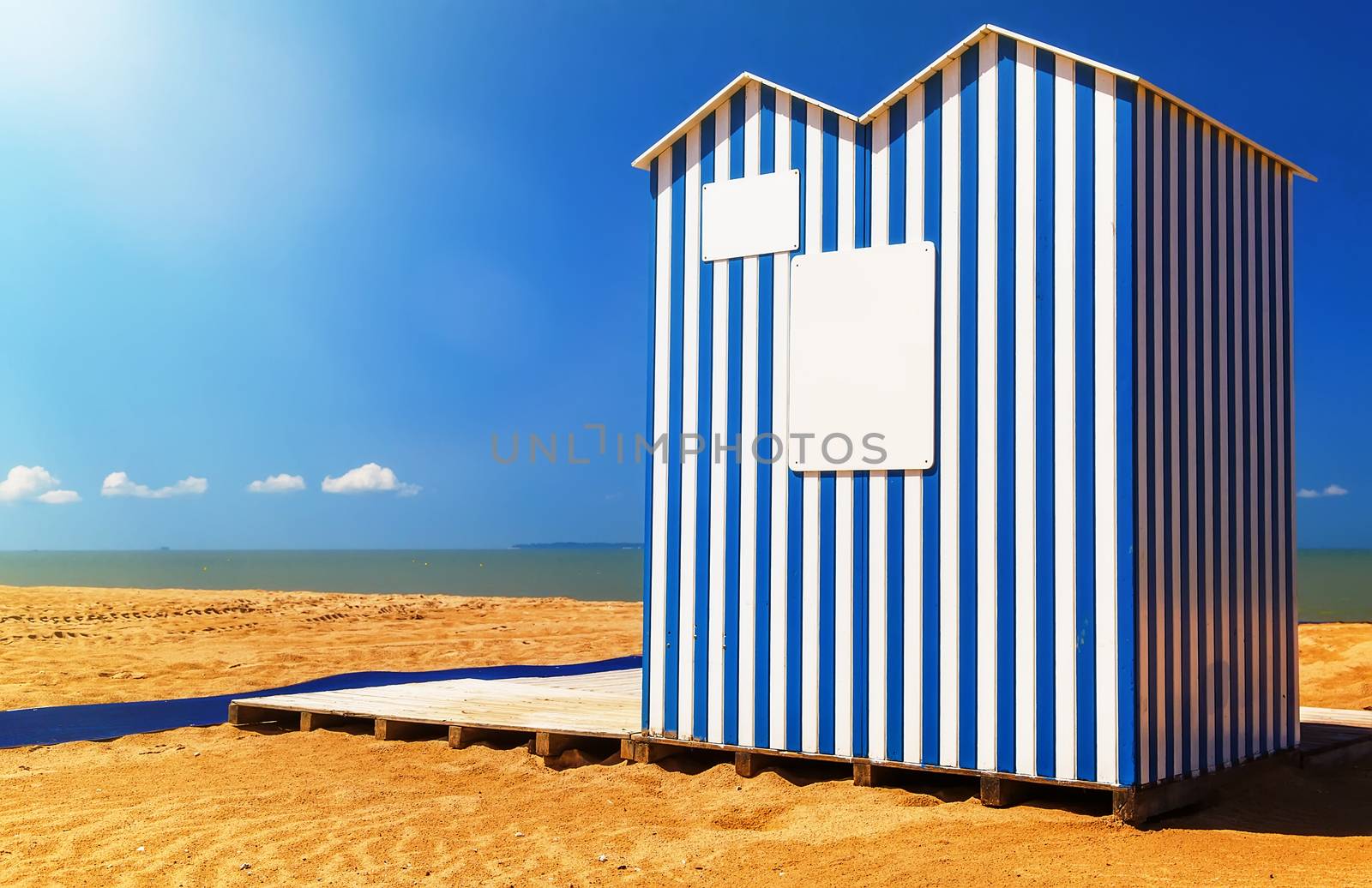 cabins on a beach in benidorm