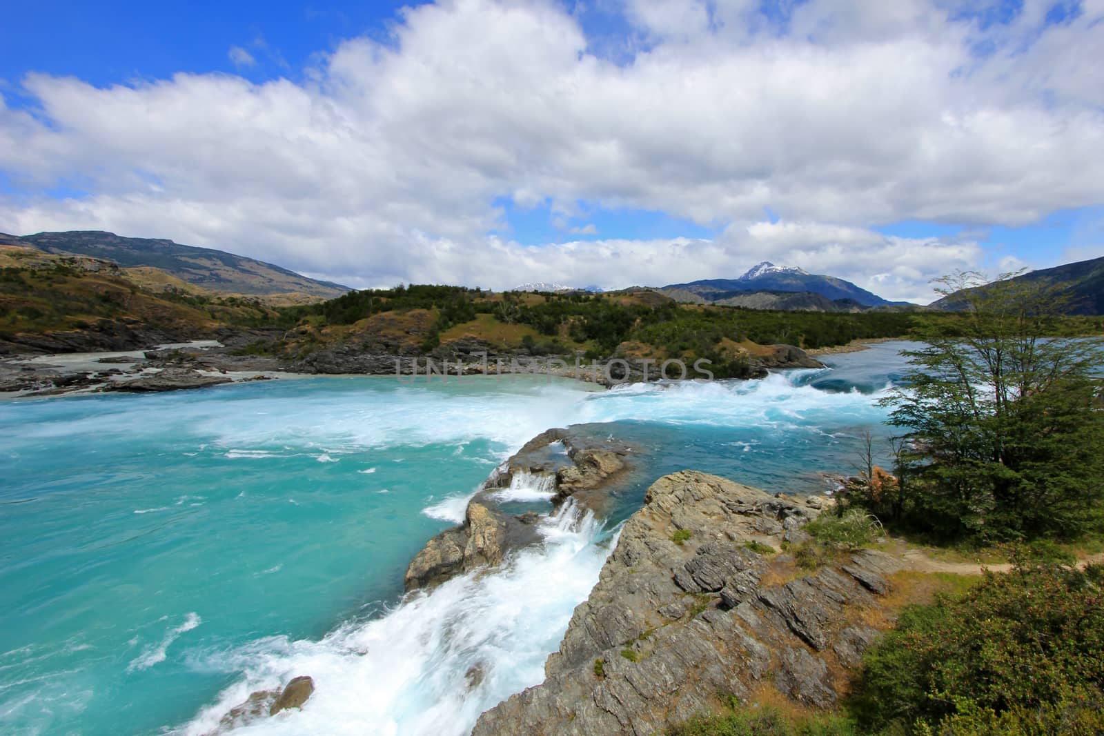 Deep blue Baker river, Carretera Austral, Chile
