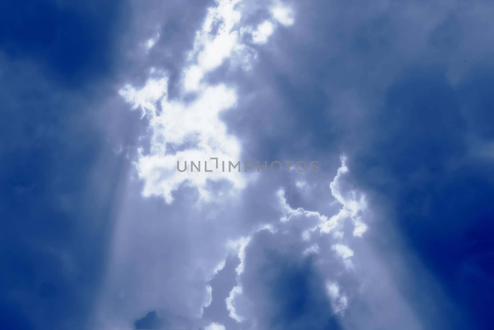Sunbeams break through the clouds