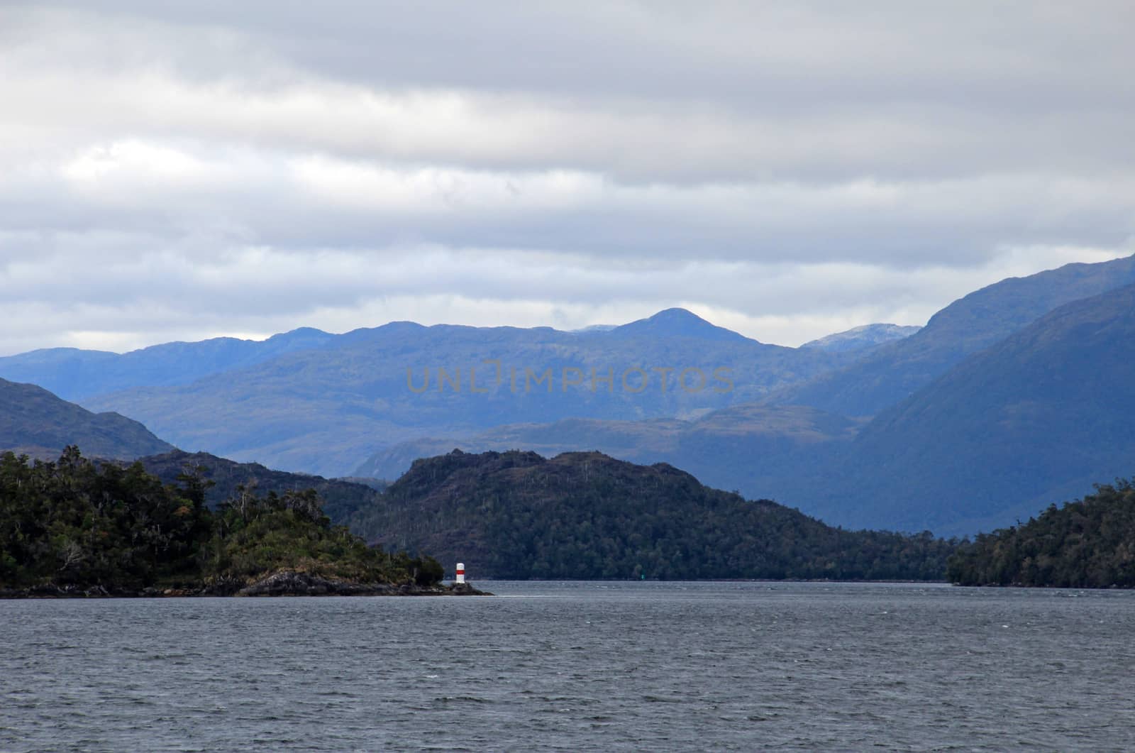 Beautiful fiord with mountains in the Bernardo O'Higgins National Park, Chile, South America