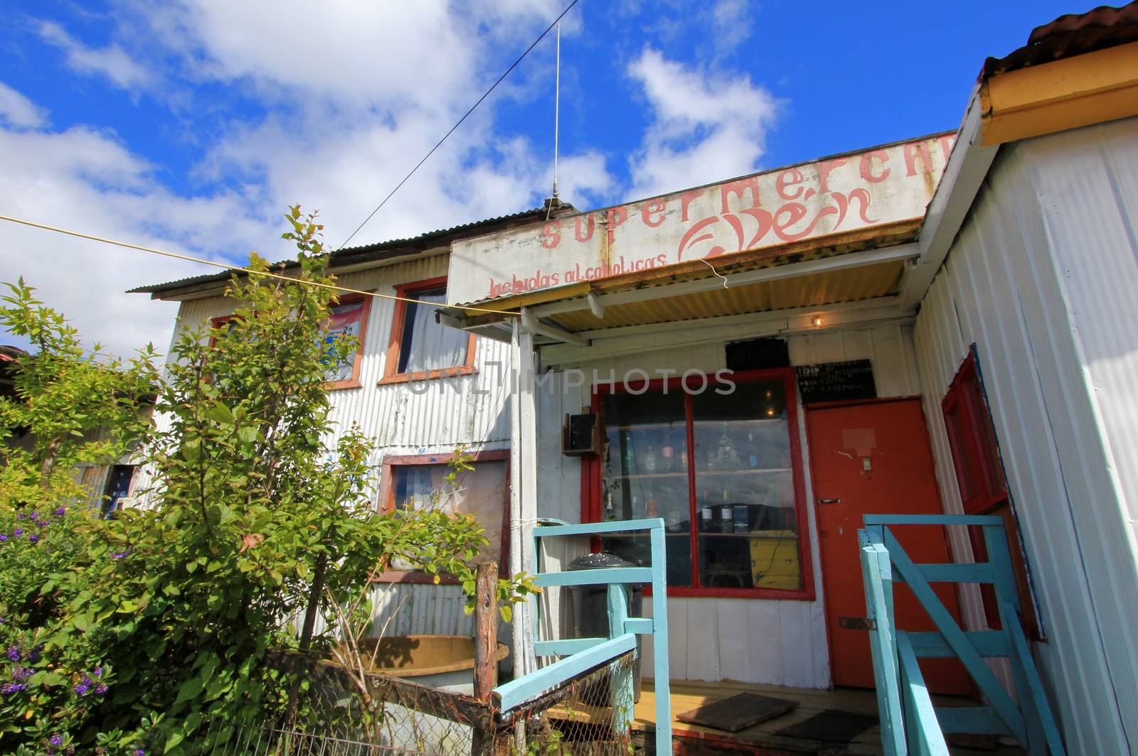 The isolated Puerto Eden in Wellington Islands, fiords of southern Chile, Province Ultima Esparanza