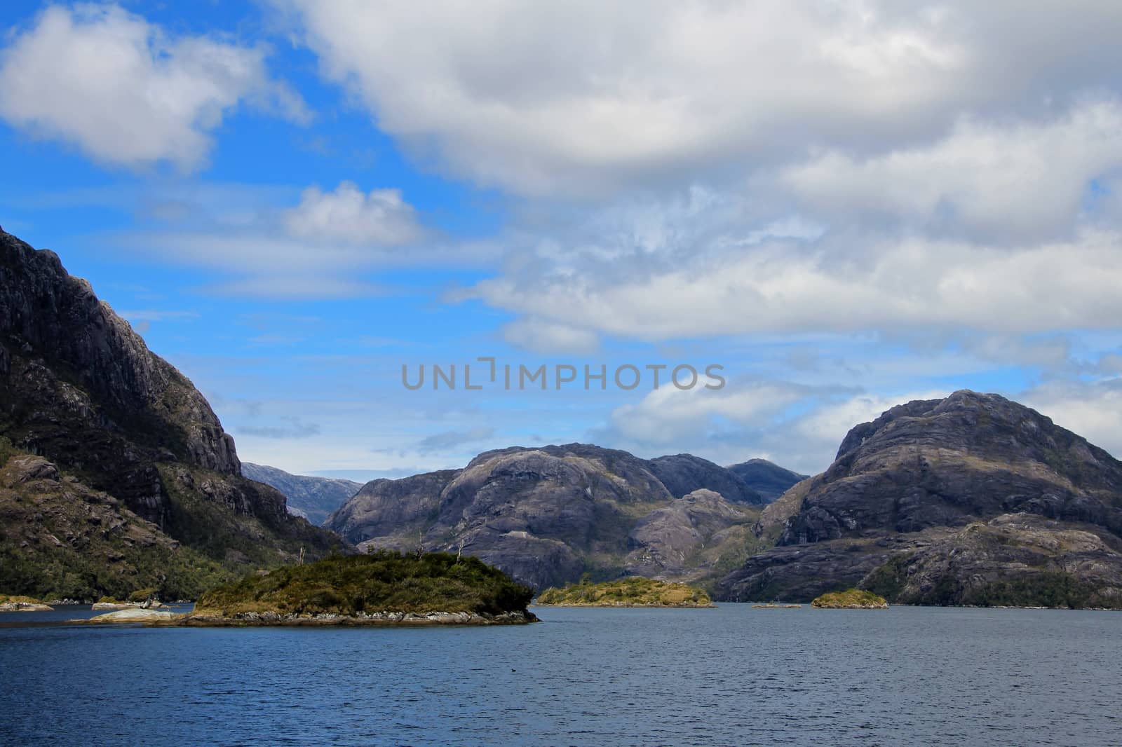 Beautiful fiord with mountains in the Bernardo O'Higgins National Park, Chile by cicloco