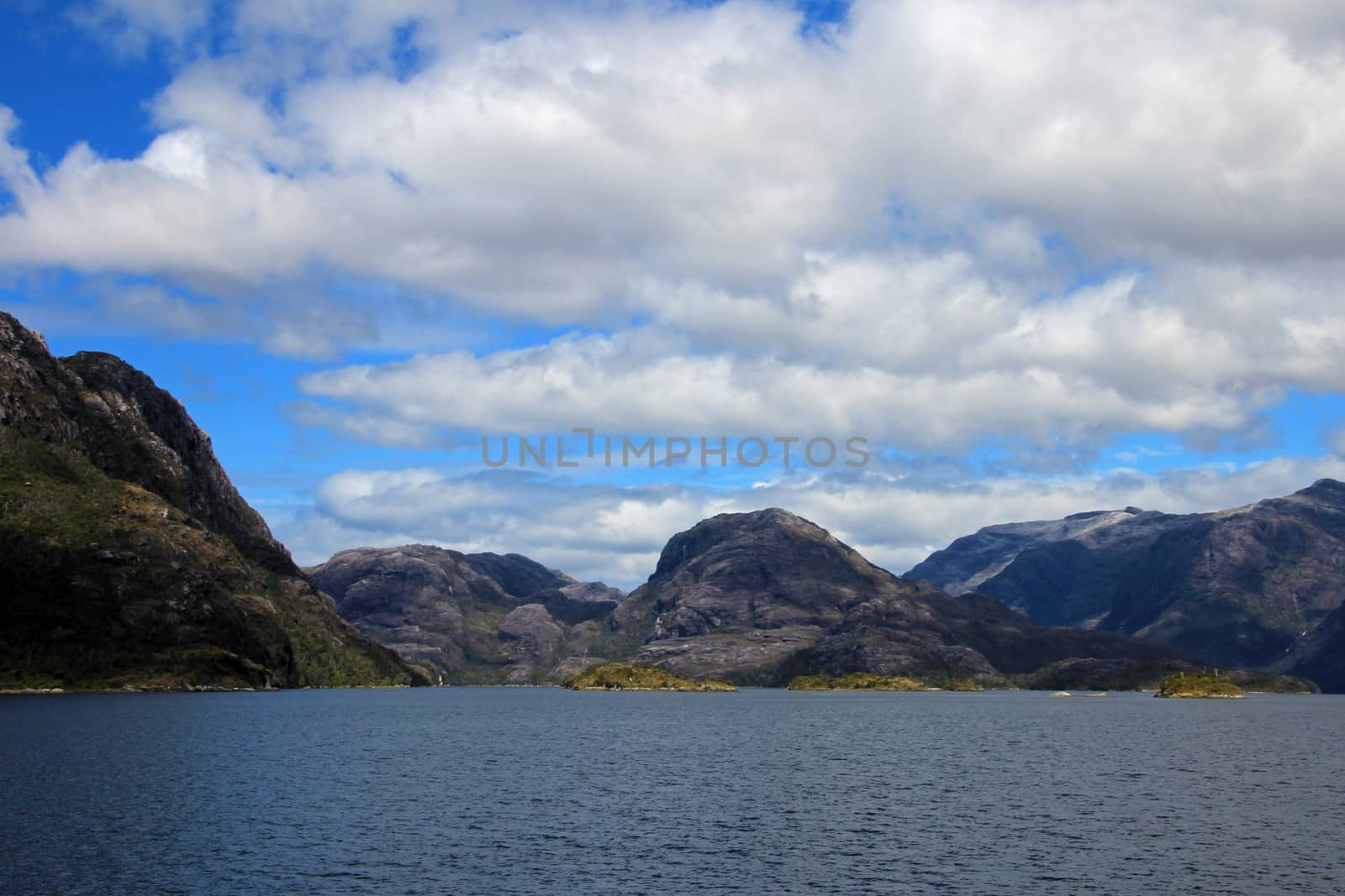 Beautiful fiord with mountains in the Bernardo O'Higgins National Park, Chile by cicloco