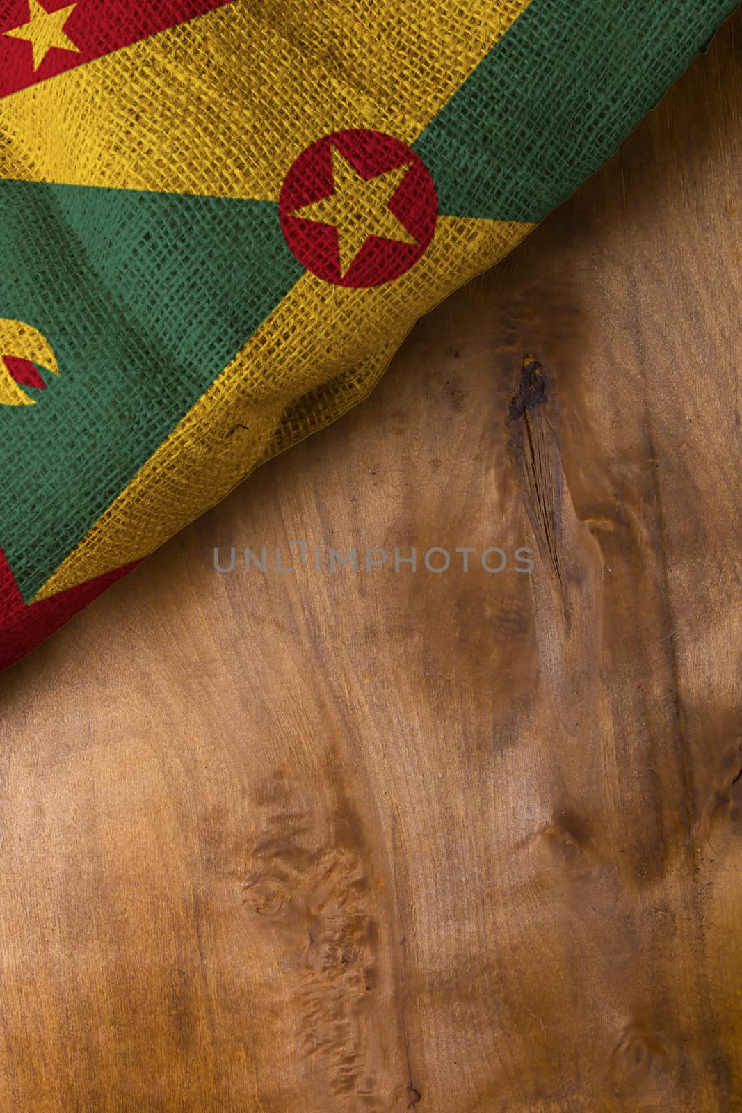 Flag of Grenada from rough burlap by VIPDesignUSA