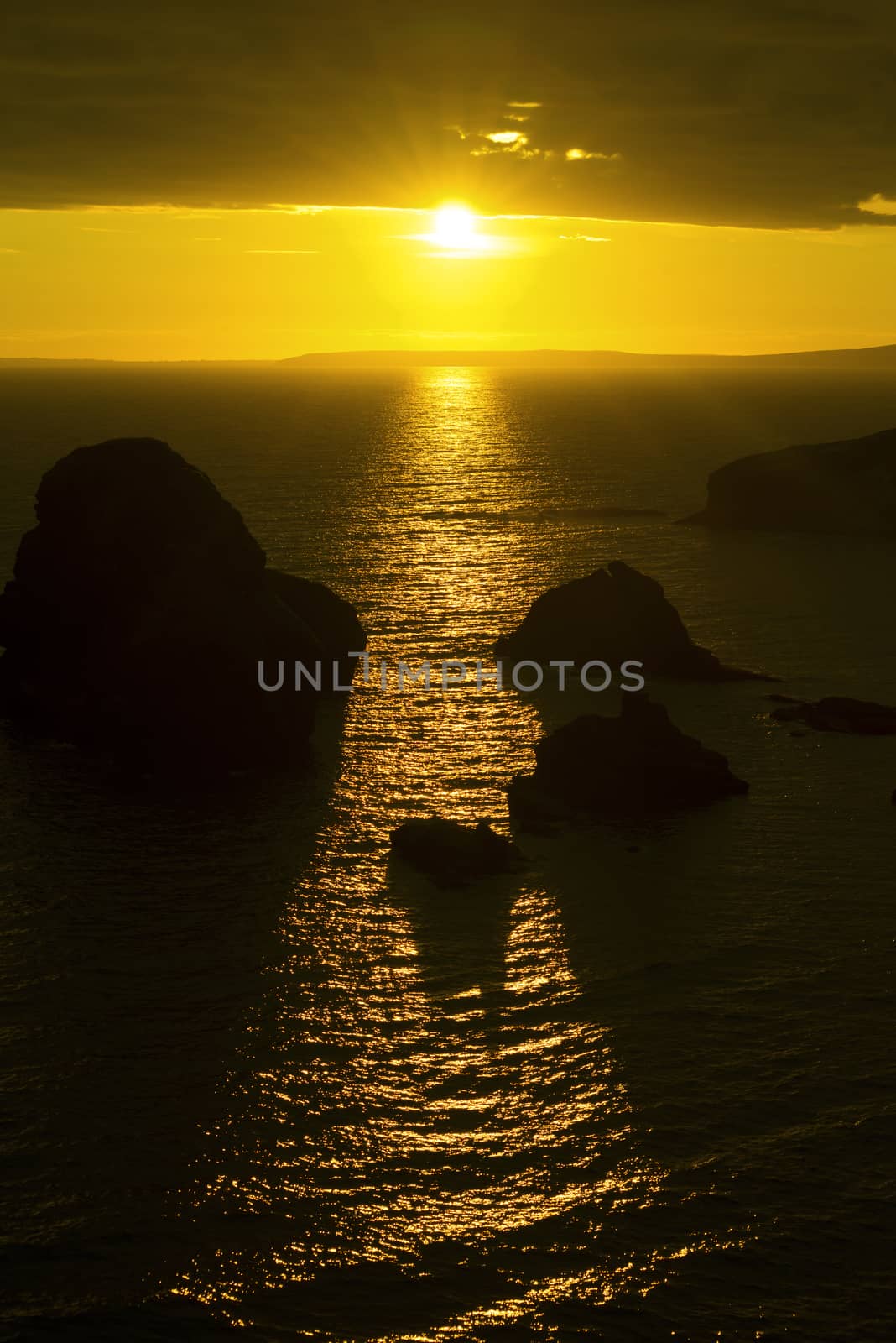 sunset over loop head county clare by morrbyte