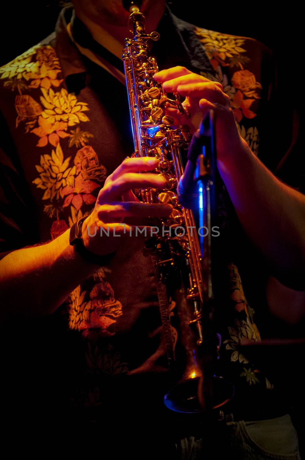 saxophone player in live perfomance by vangelis