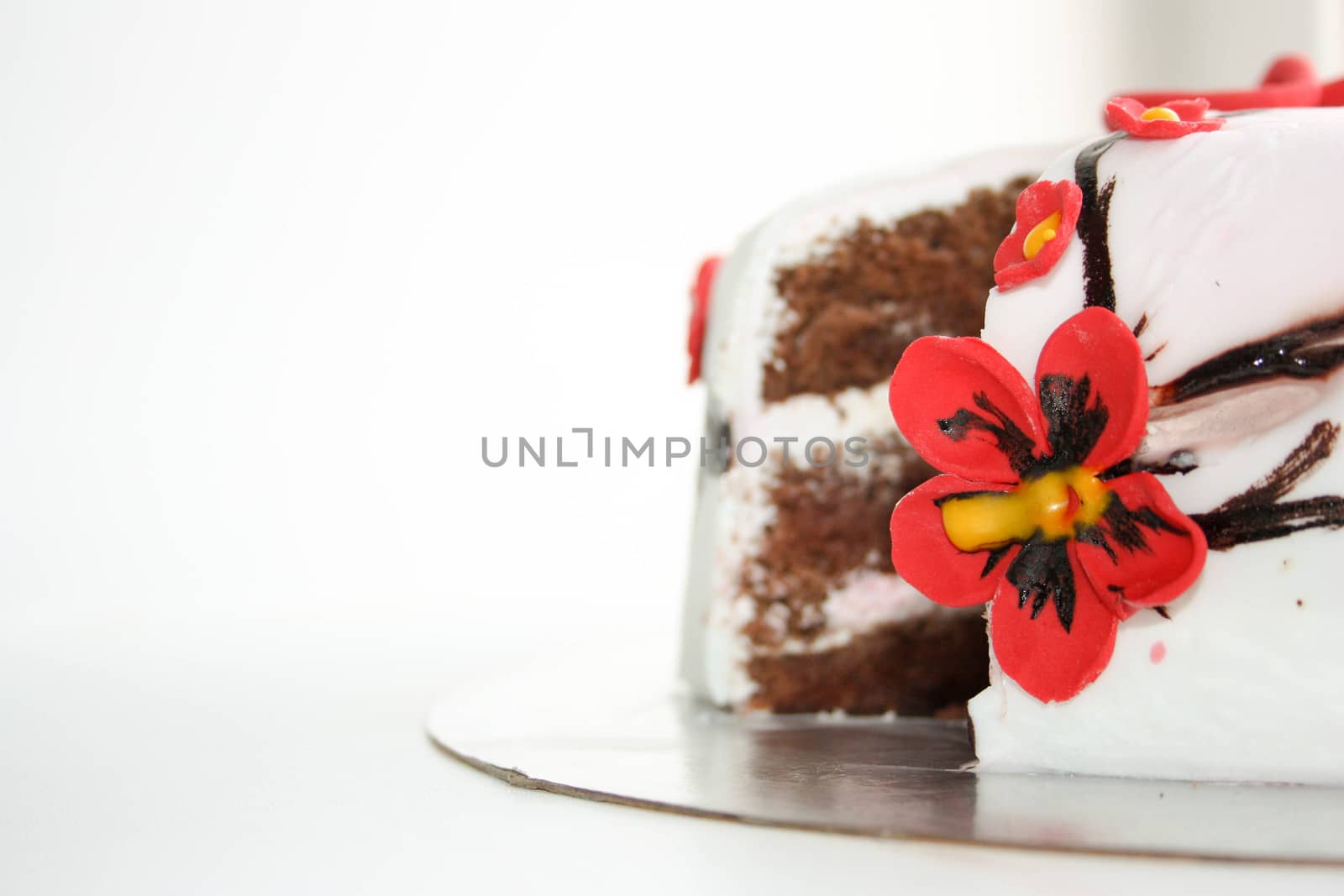 Cake is delicious white. Photo for your design
