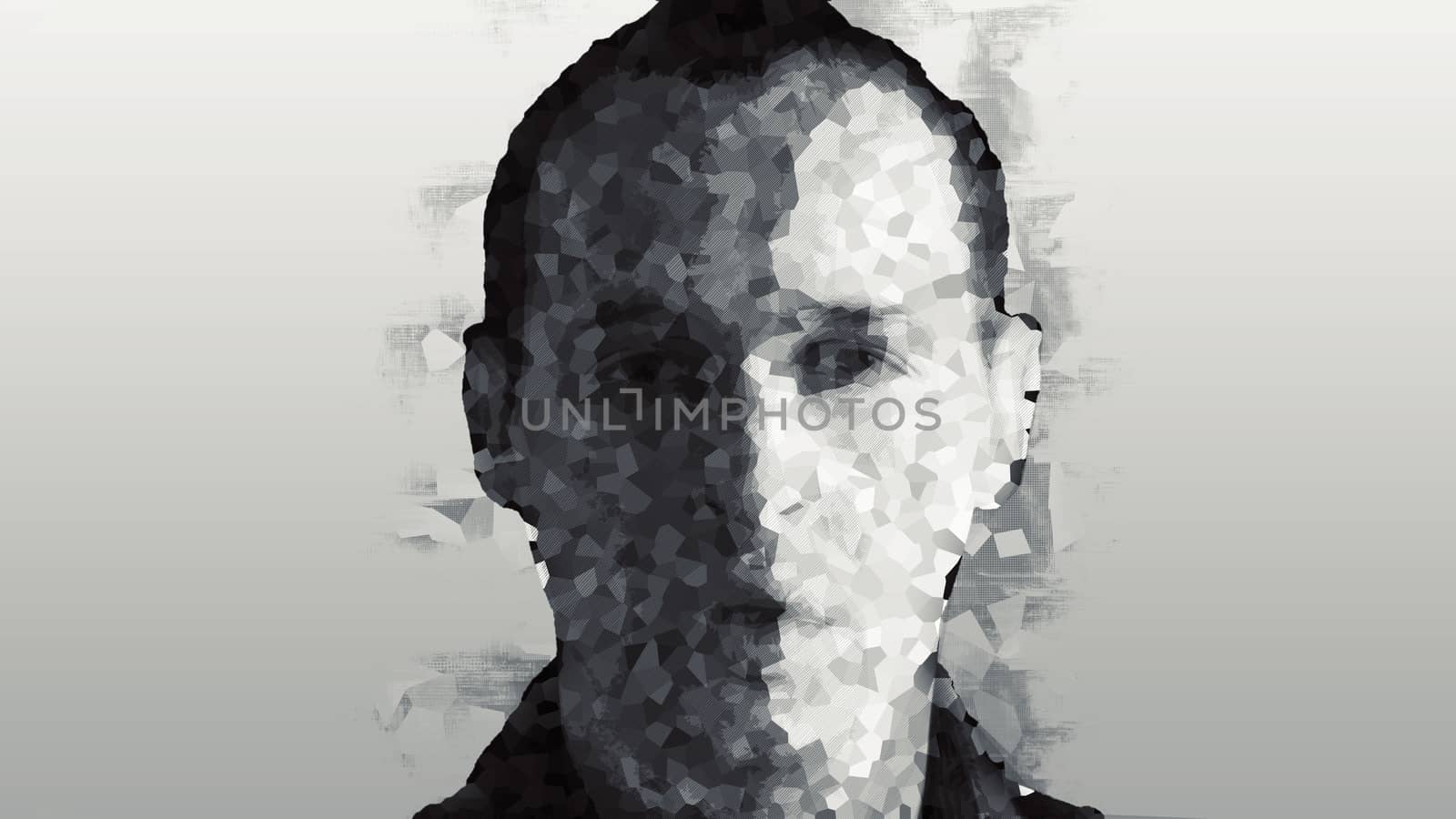Low Poly portrait of a man. Cybernetic Futuristic Concept for your Design by nolimit046