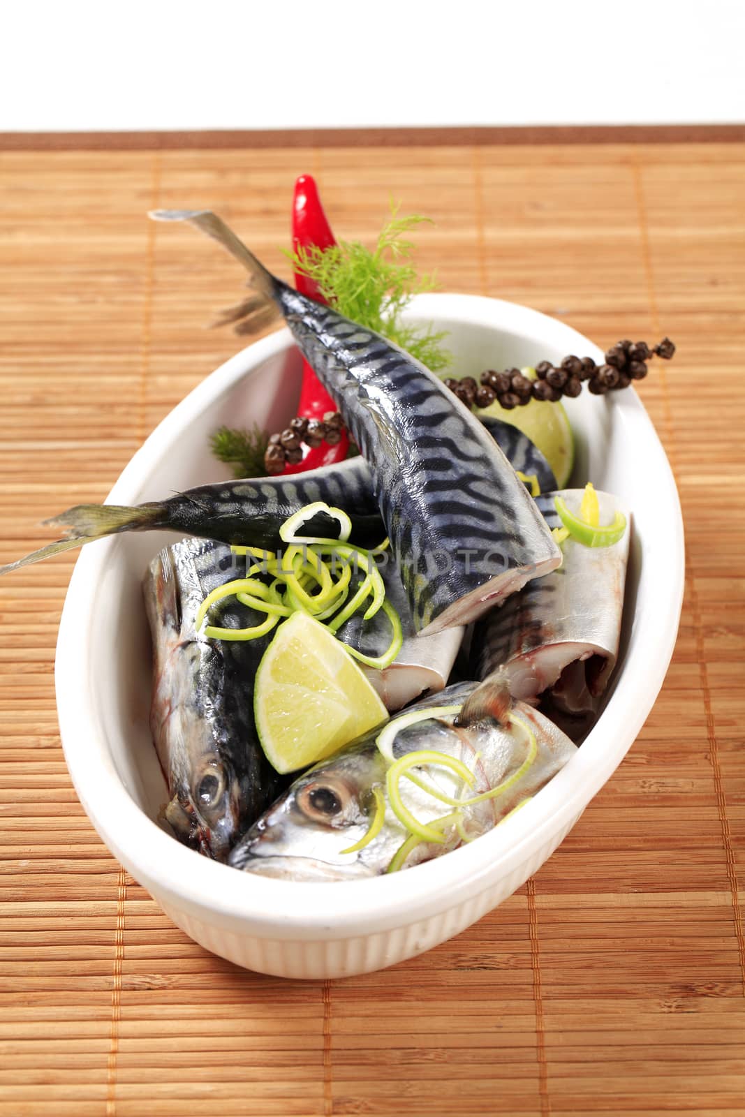 Raw mackerel by Digifoodstock