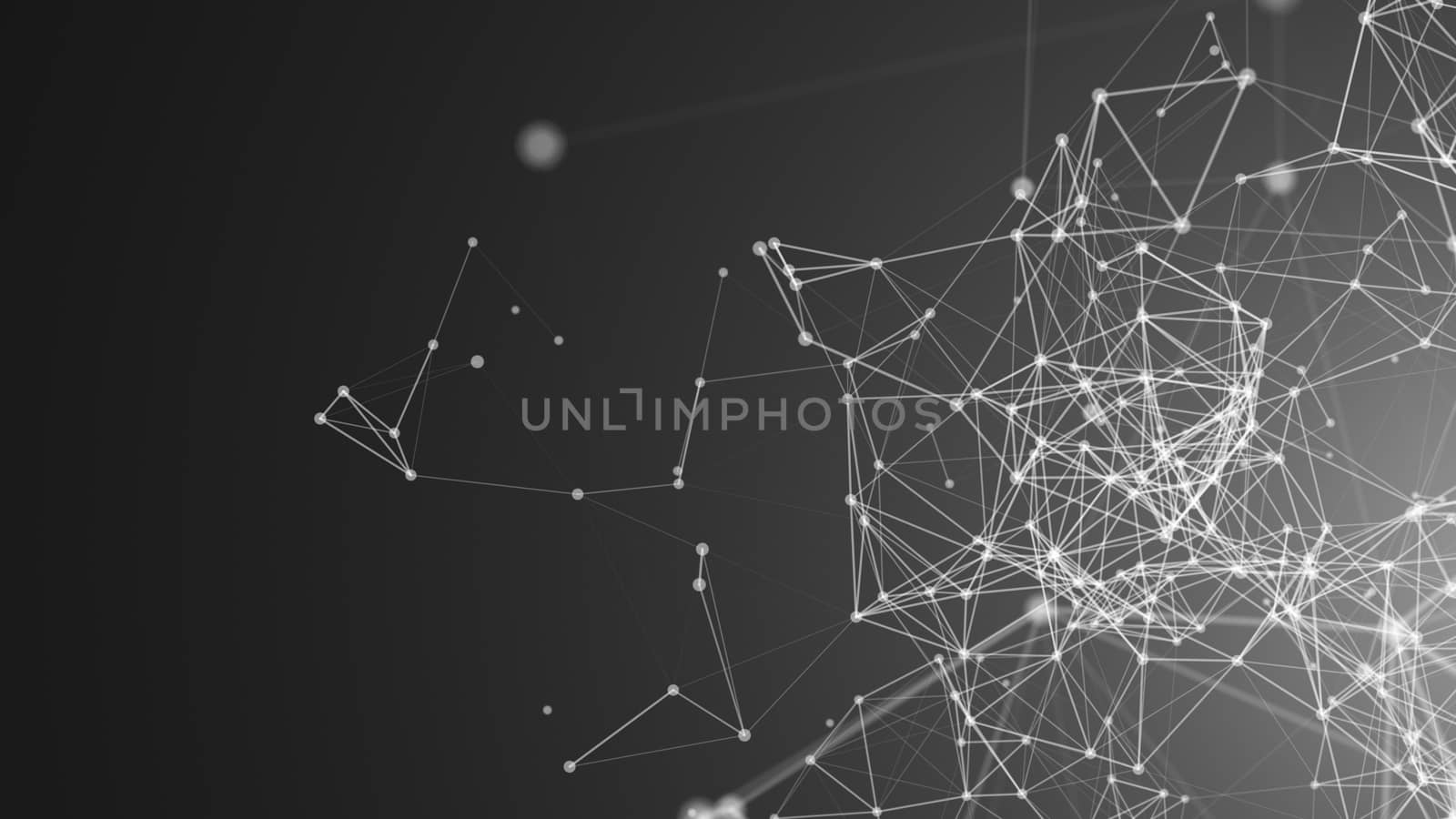 Abstract connected dots. Technology concept. Digital backdrop. 3d rendered