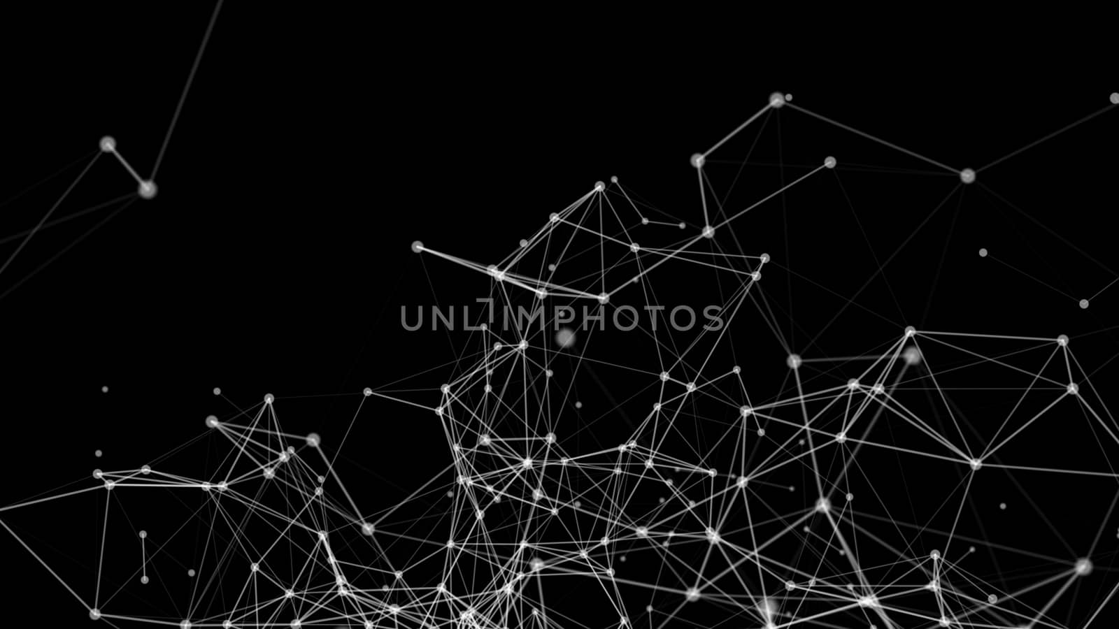 Abstract connected dots. Technology concept. Digital backdrop. 3d rendered